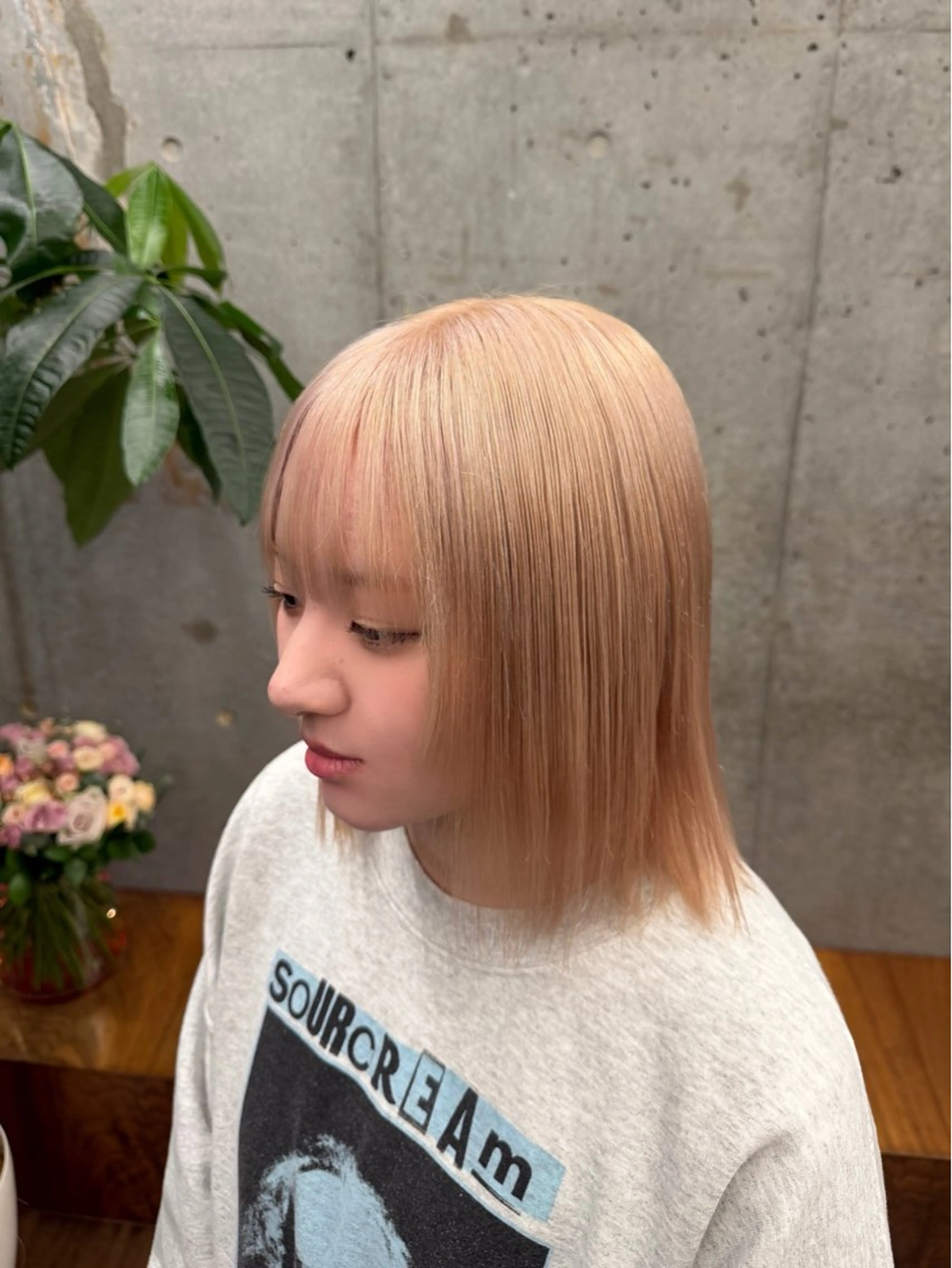 ミディアム ヘアカラー トリートメント ハイトーン×デザイン 似合わせ/Yoheiのヘアスタイル