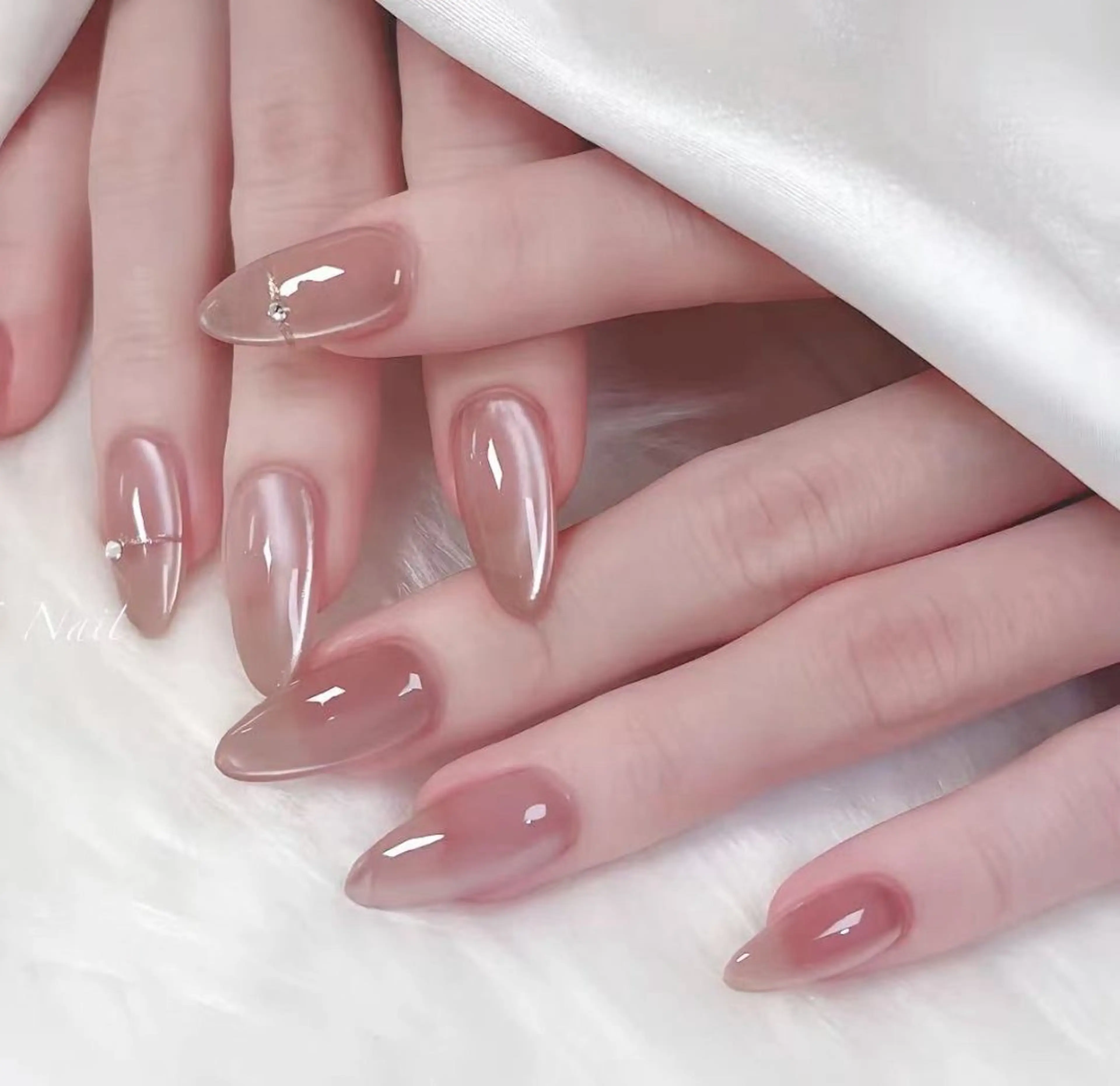 ネイル 長さ出し フレンチネイル 韓国ネイル マグネットネイル マグネットフレンチ sun nail池袋 モデル募集のネイルデザイン