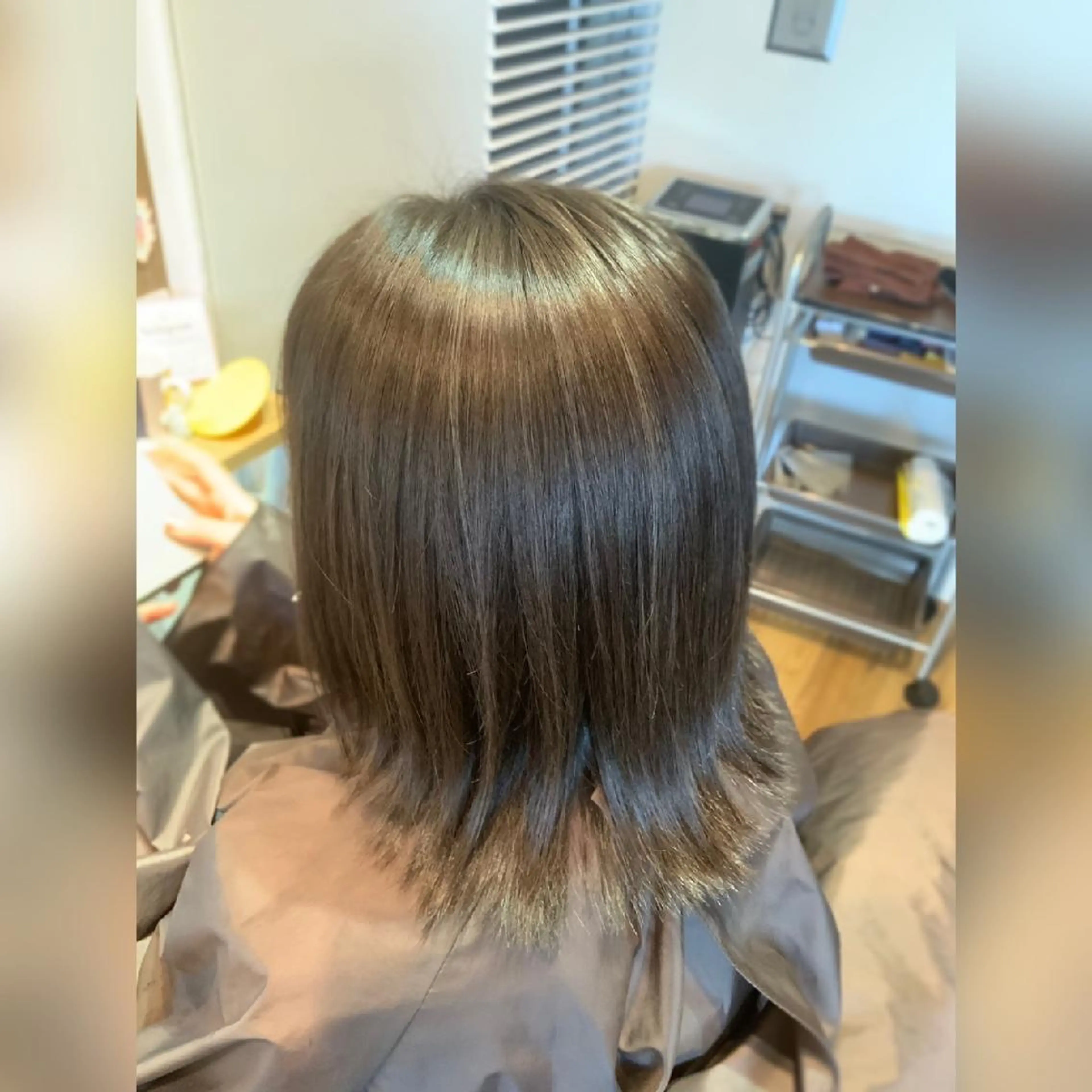 カラー グレージュ ハイライトカラー 堀 望美のヘアスタイル