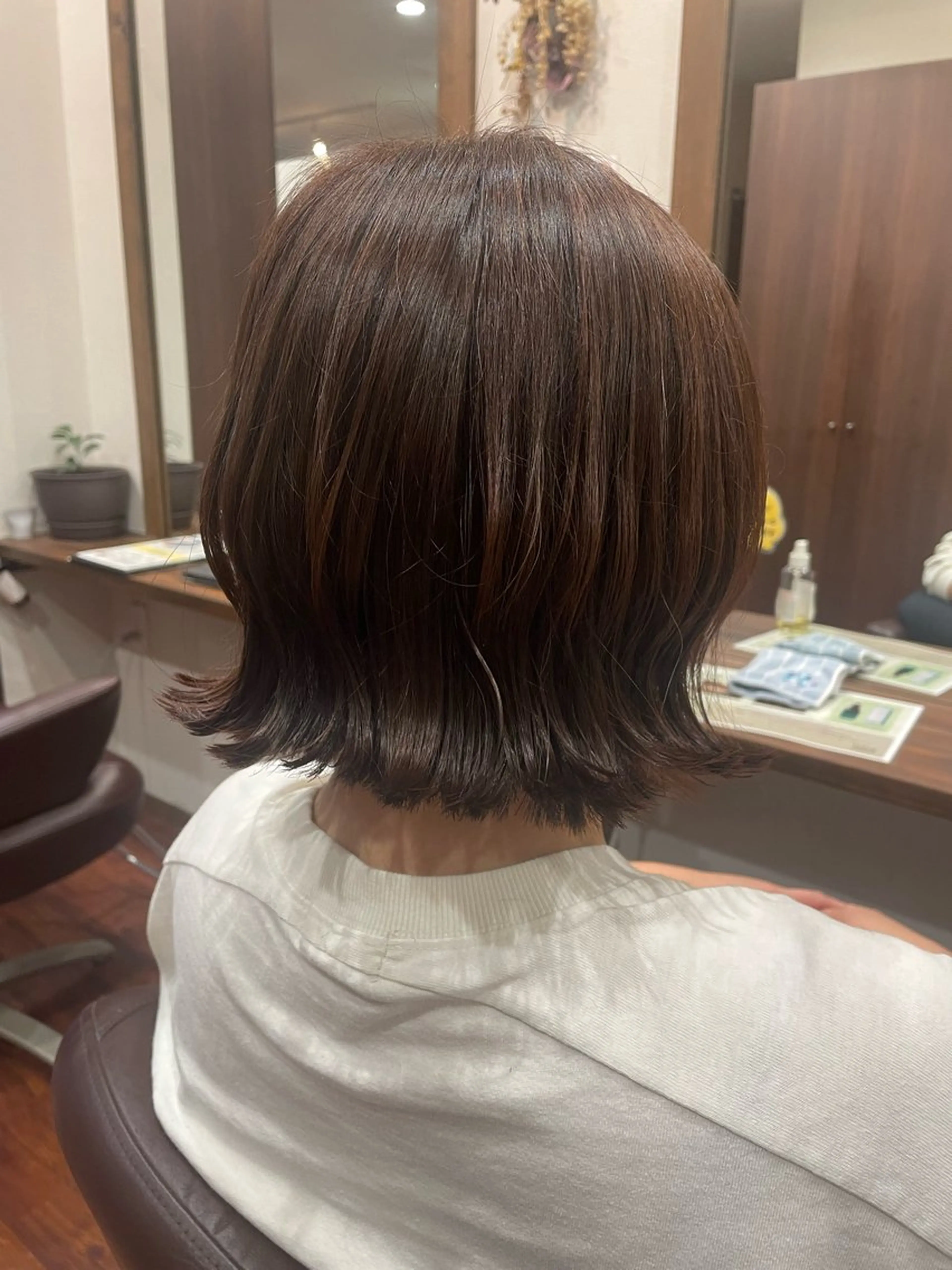 ショート カラー 切りっぱなしボブ ブラウンカラー オレンジ オレンジブラウン ボブ Lien's所属・Lien's💜 SESHIRUのヘアスタイル