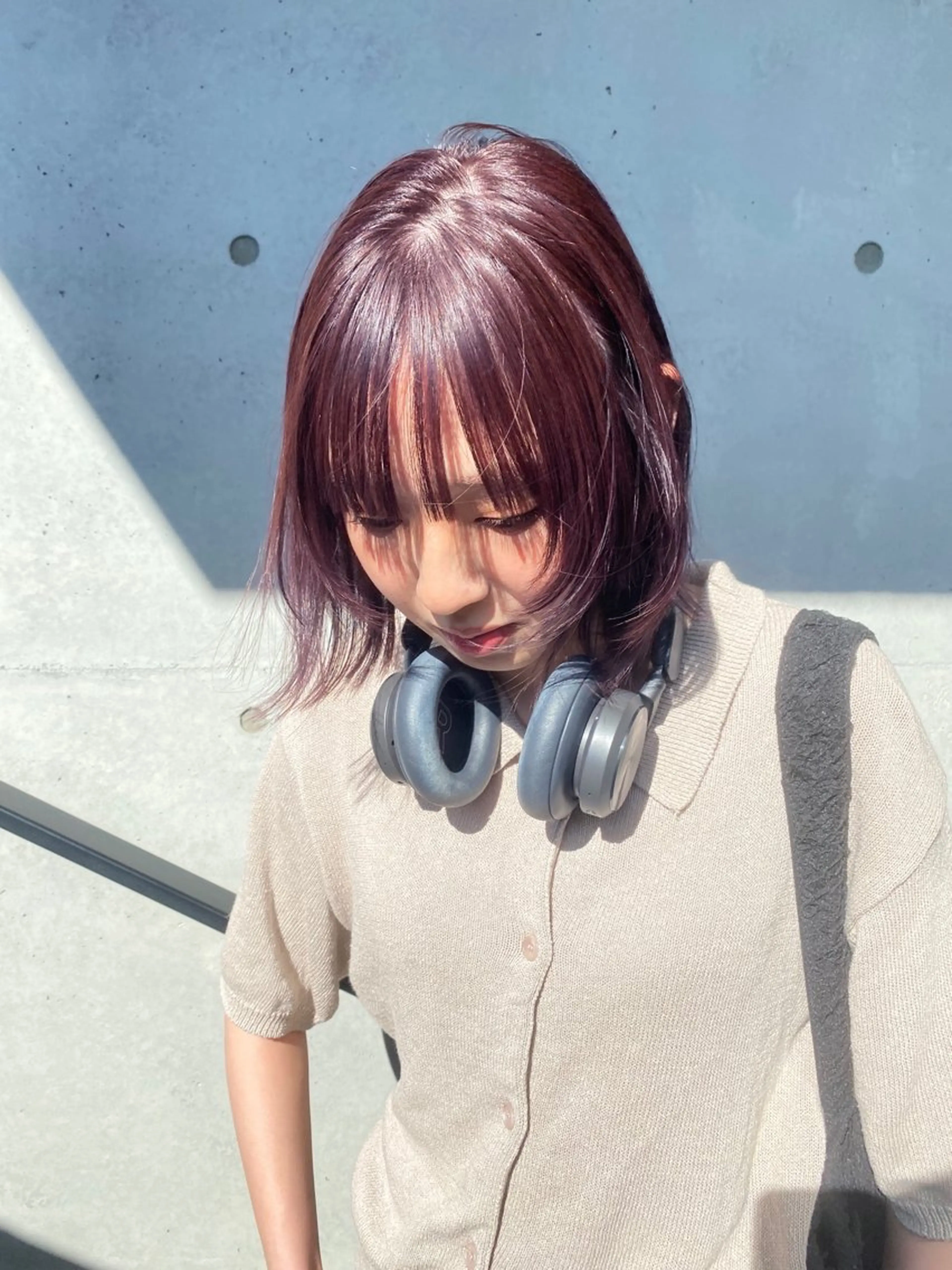 ミディアム カラー cie所属・ボブ/ミニボブ 透明感カラーkadoのヘアスタイル