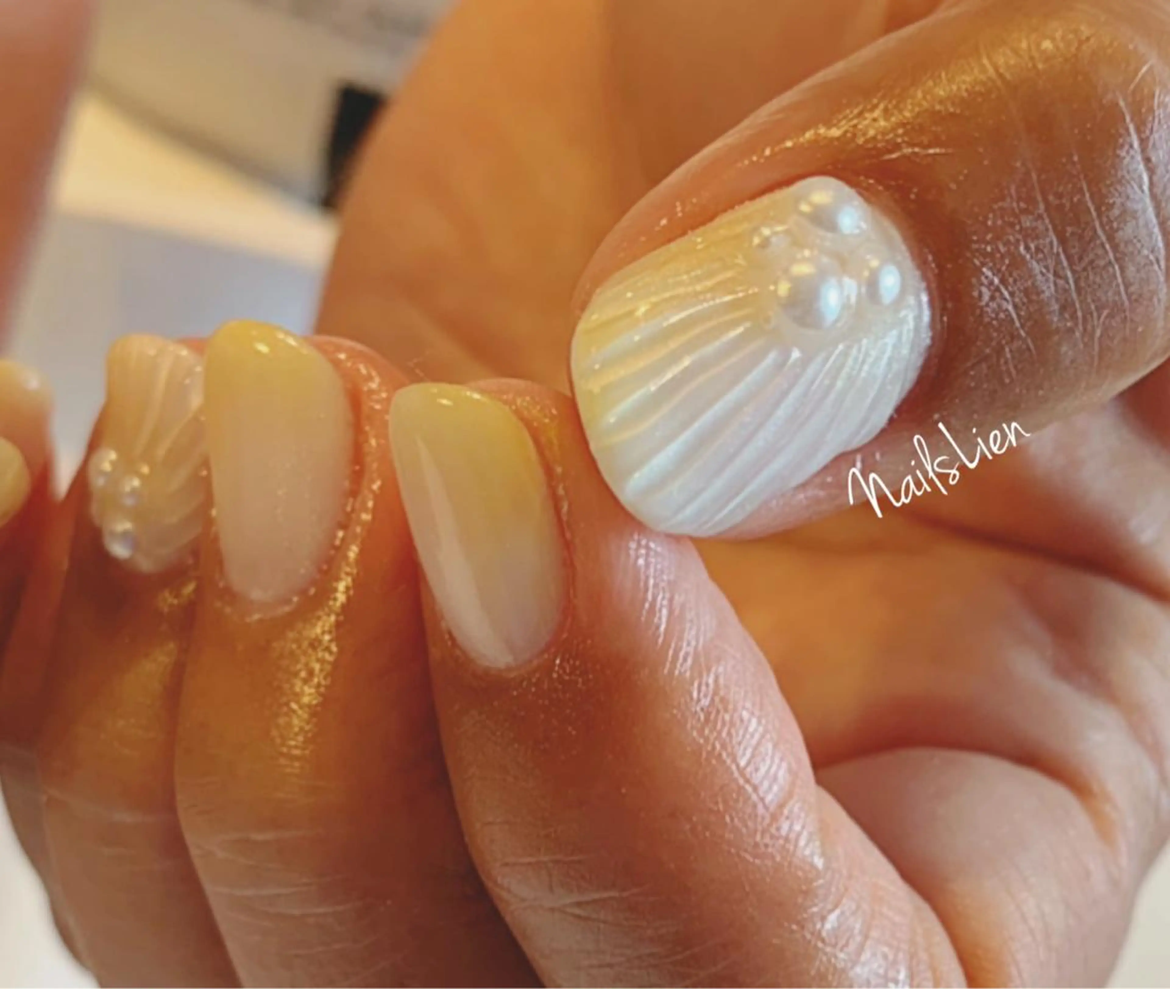 ネイル クリアネイル フラワーネイル フレンチネイル ラメ(グリッター) 大理石ネイル(マーブル) 凛 リンのその他イメージ