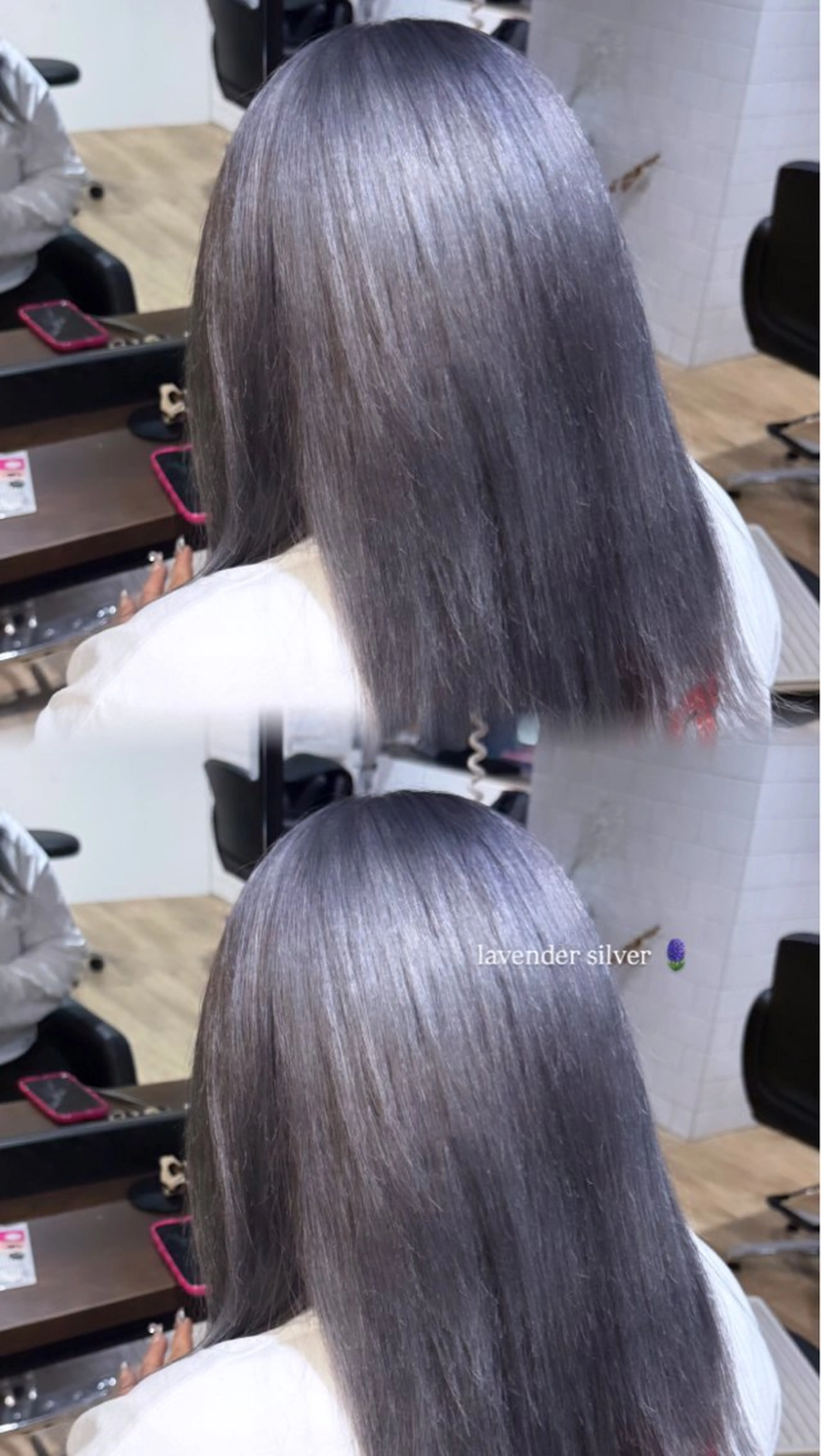 カラー ブリーチ ラベンダーカラー シルバー KaRin 🌺のヘアスタイル