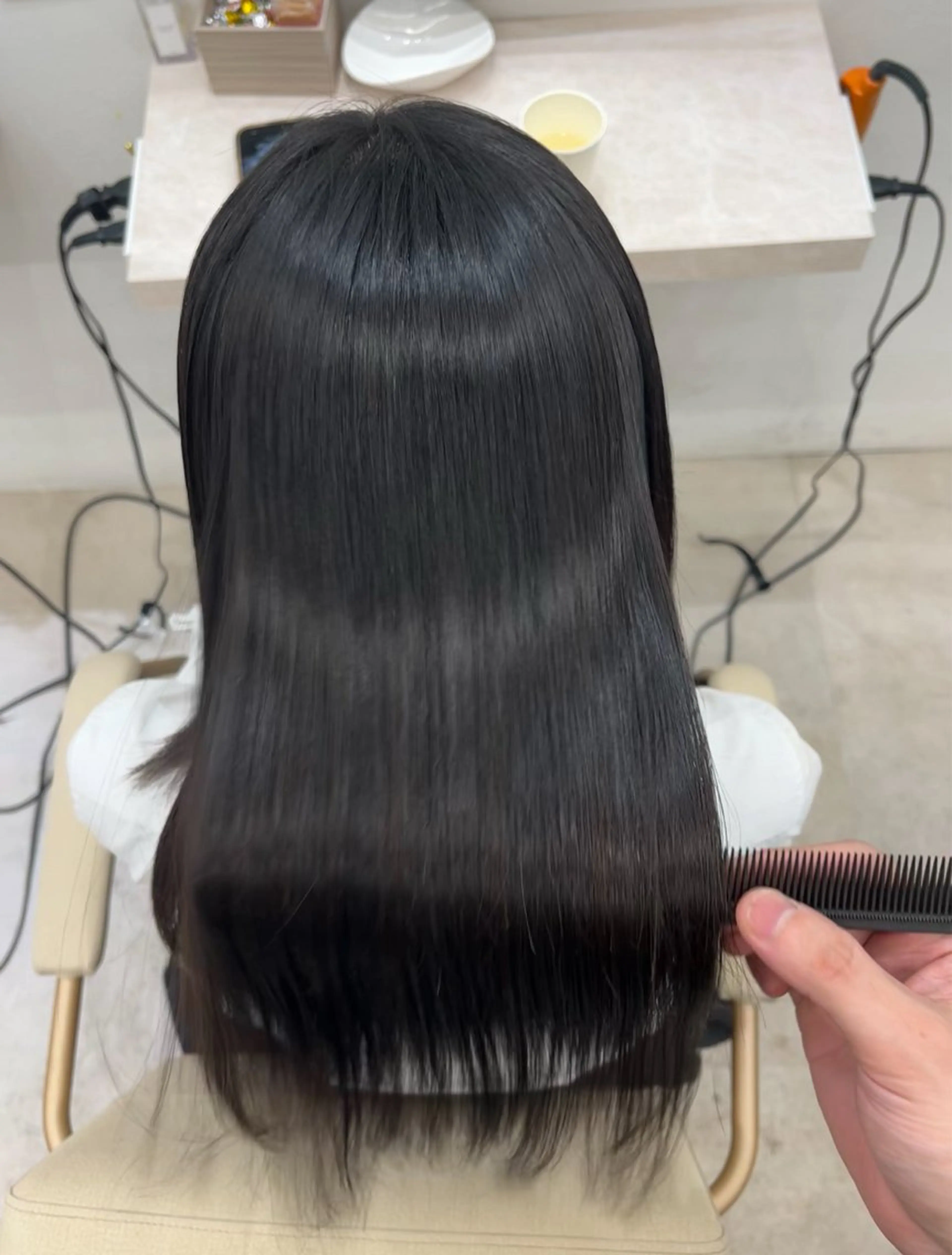 セミロング カット 縮毛矯正 【髪質改善】縮毛矯正 /core梅田/西尾のヘアスタイル