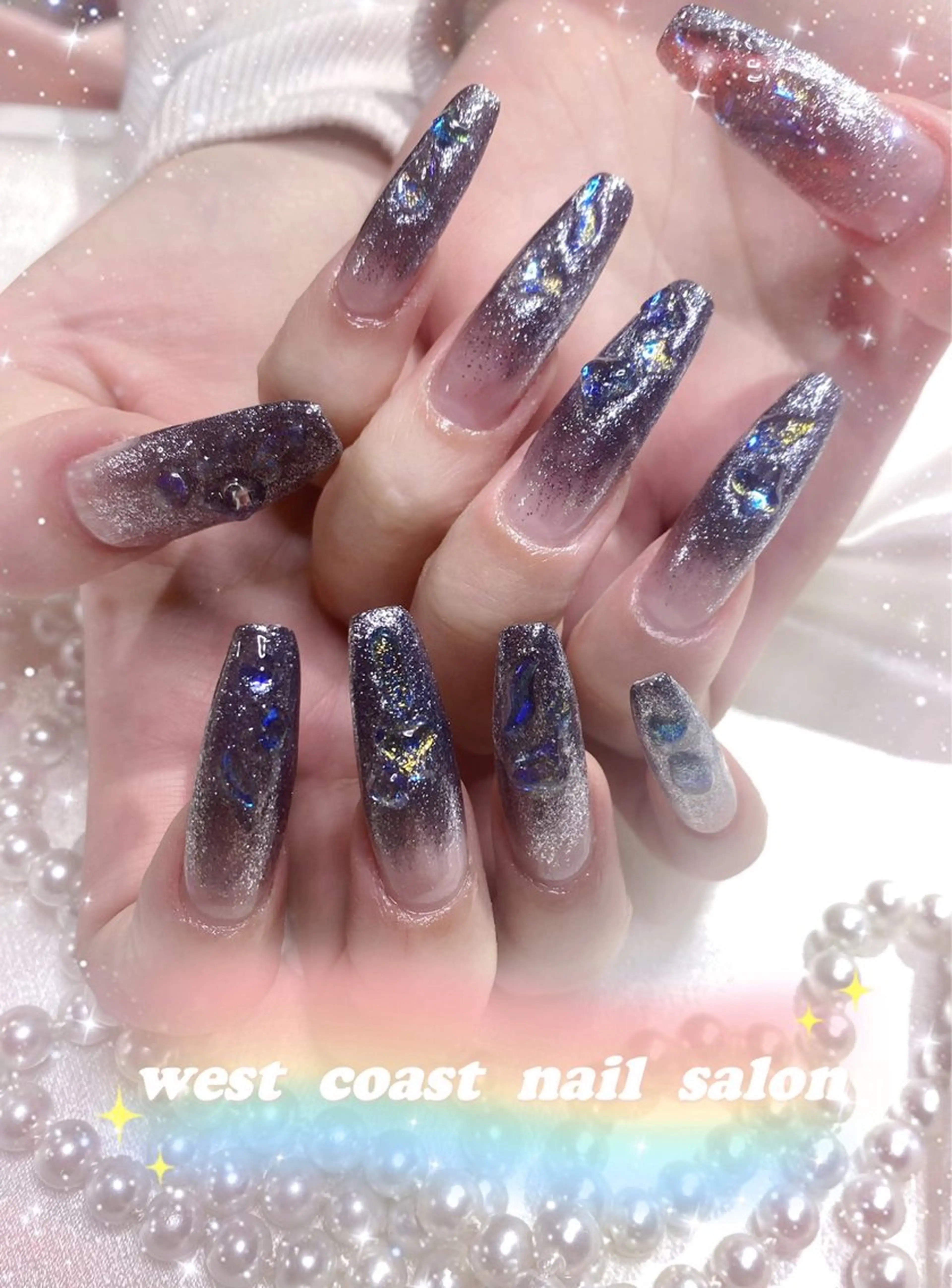 ネイル キラキラネイル west coast スカルプ専門店のネイルデザイン