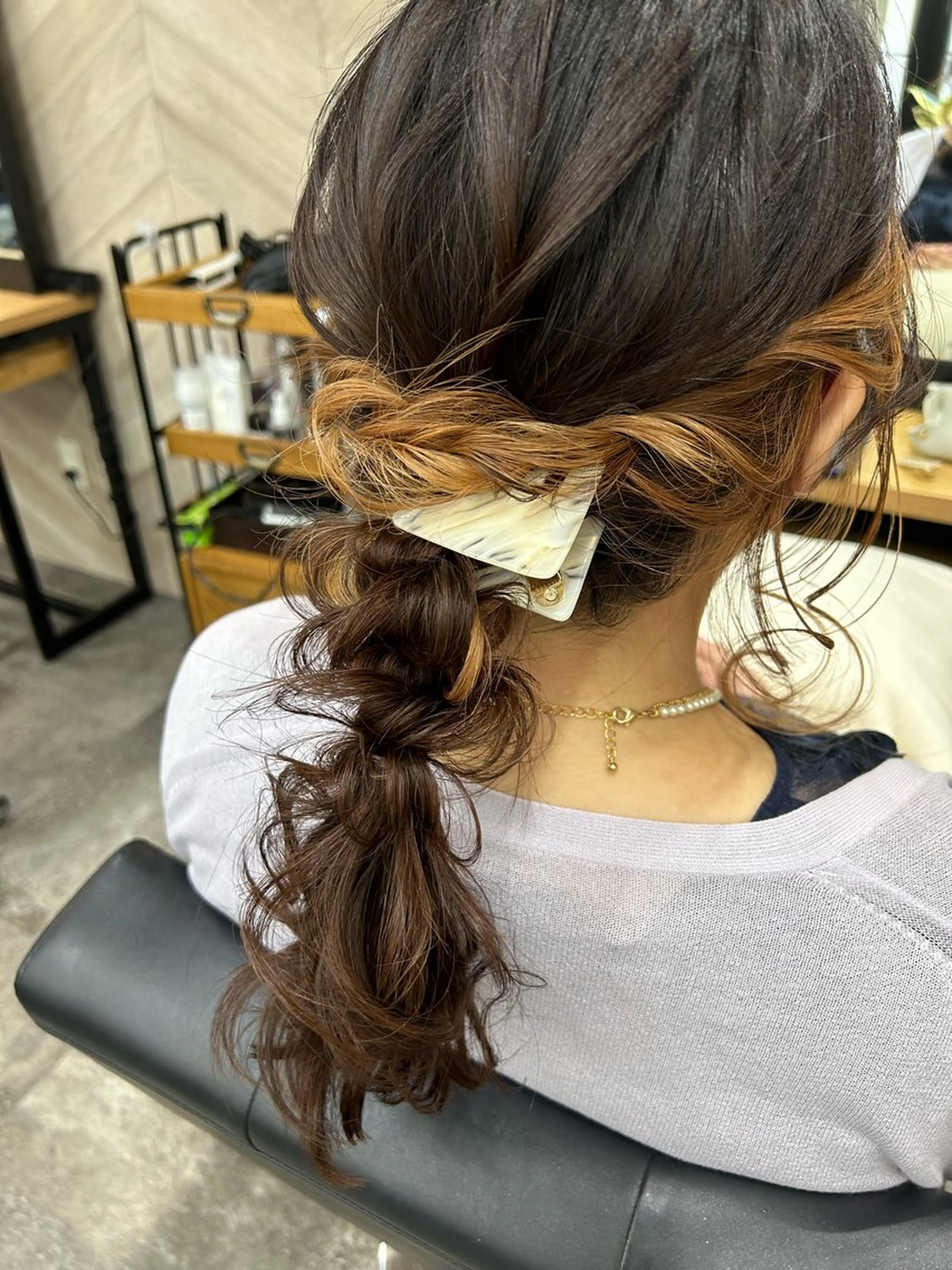 ミディアム ヘアアレンジ ヘアセット 飯塚 沙衣のヘアスタイル