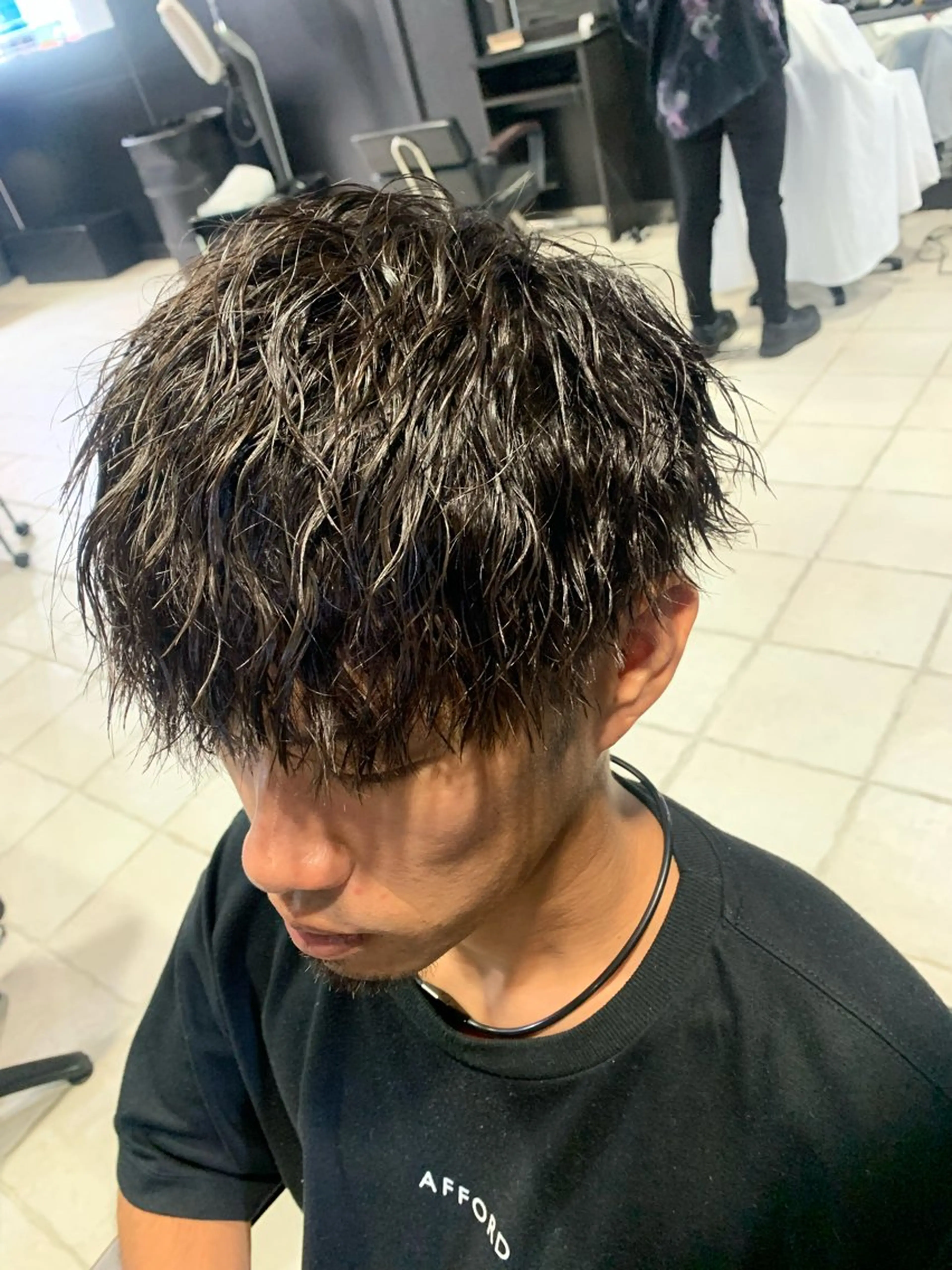 ショート メンズ マッシュ メンズパーマ/難波/ 心斎橋　室園亮佑のヘアスタイル