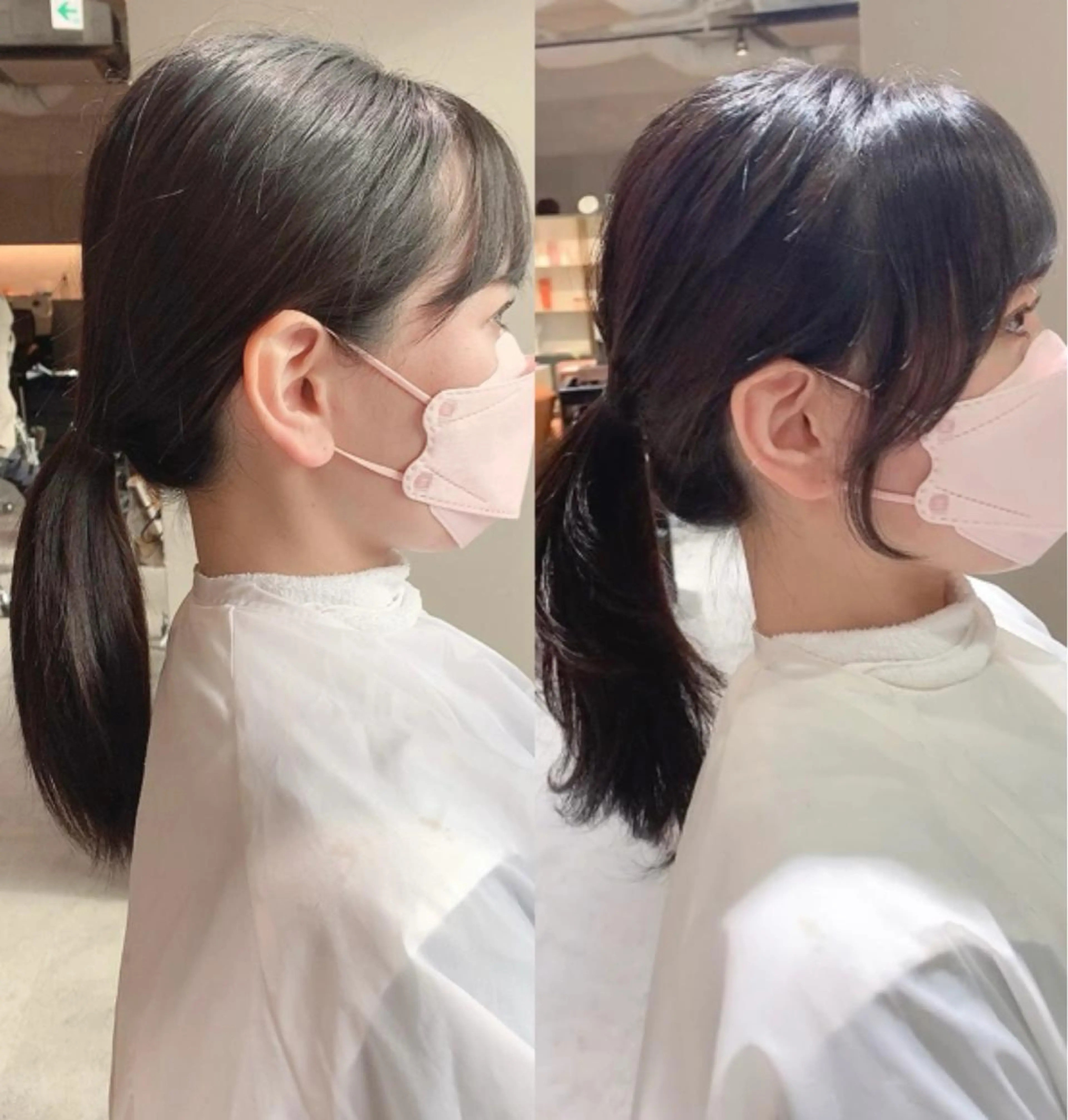 セミロング 韓国風ヘア おくれ毛 小顔カット 石山 洸平のヘアスタイル