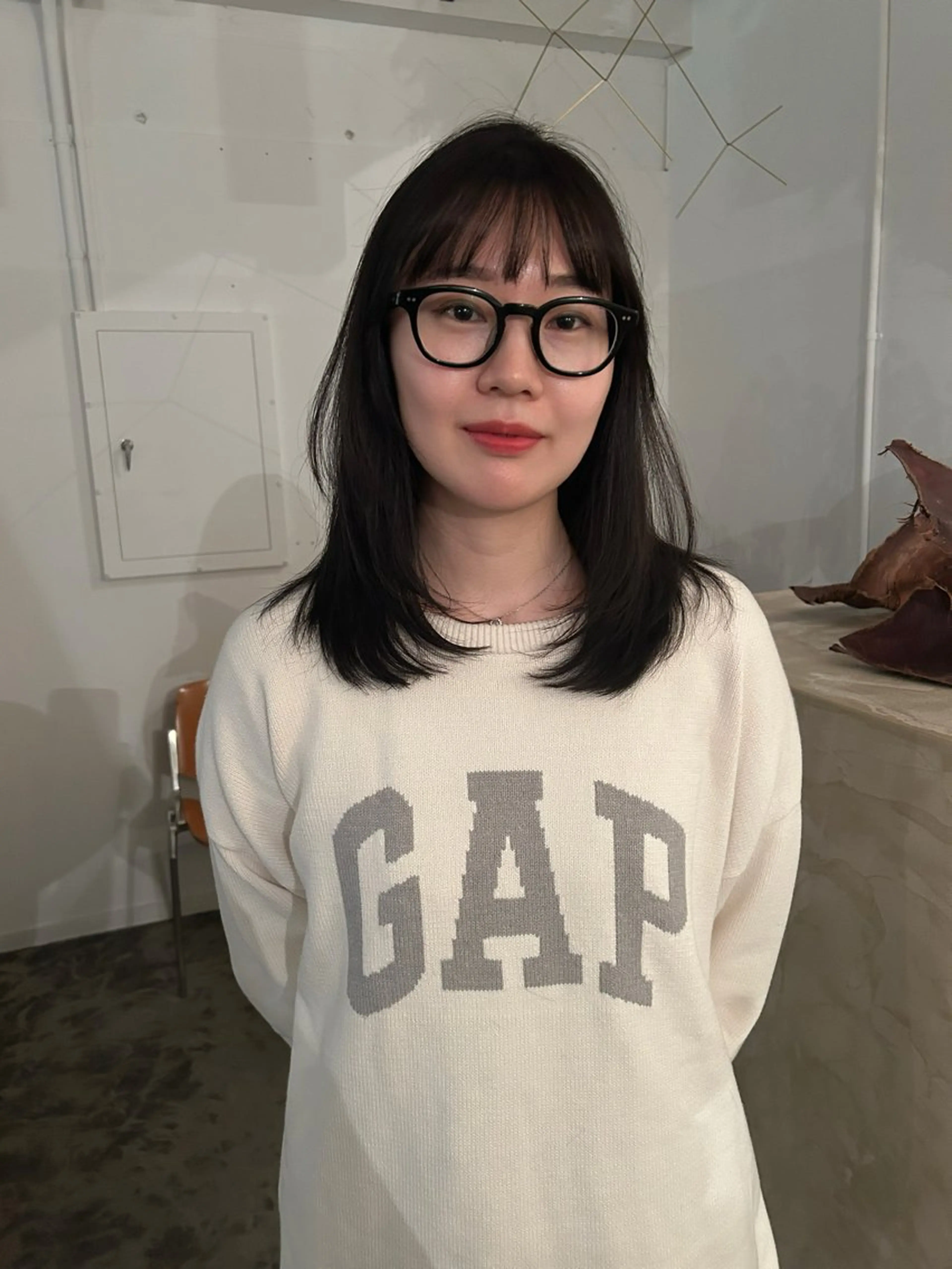 セミロング カラー カット ヘアカラー 原 瑞希のヘアスタイル