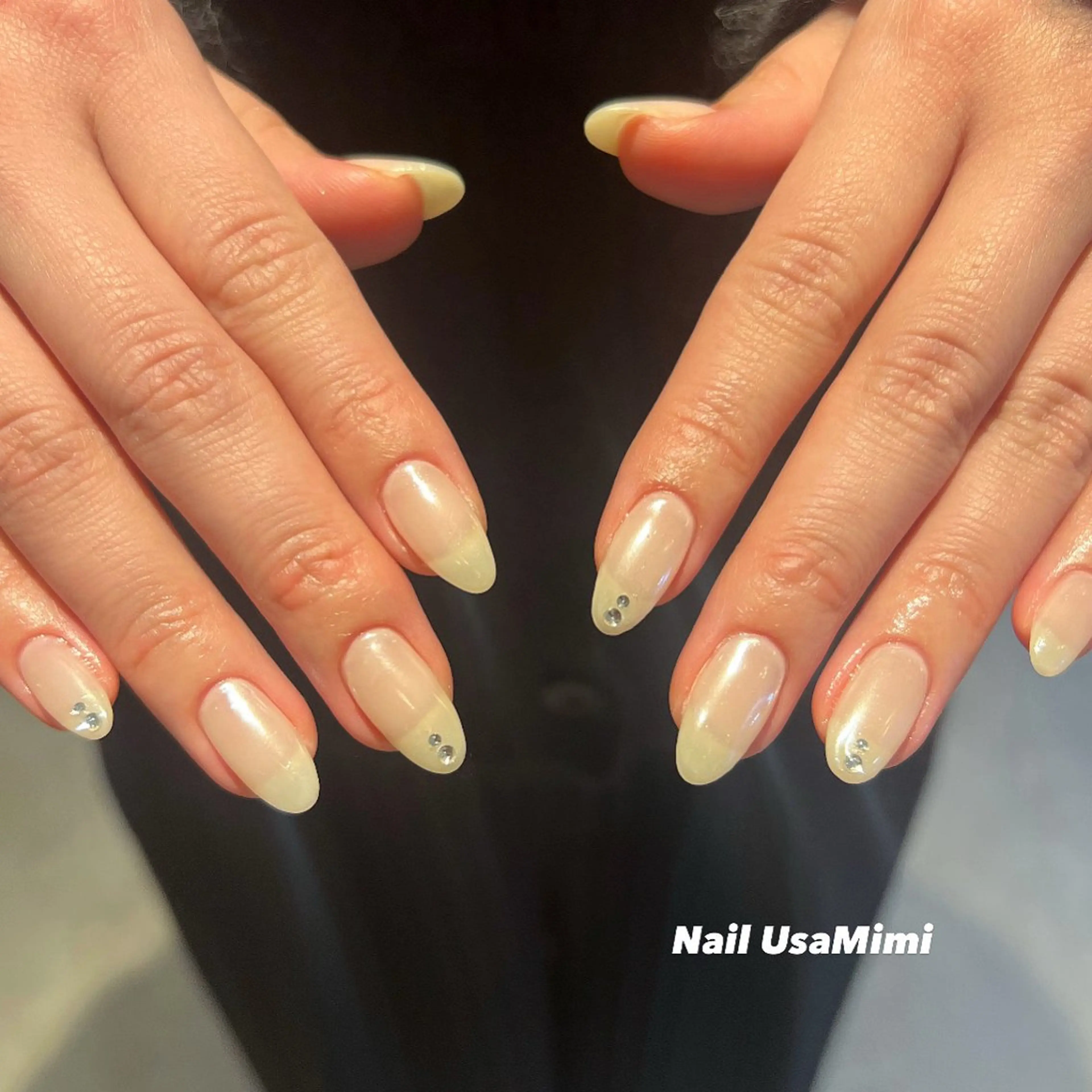 ネイル アートネイル オーロラネイル ジェルネイル グラデーション 韓国ネイル ハンドネイル 本町NailUsa Mimi RIKOのネイルデザイン