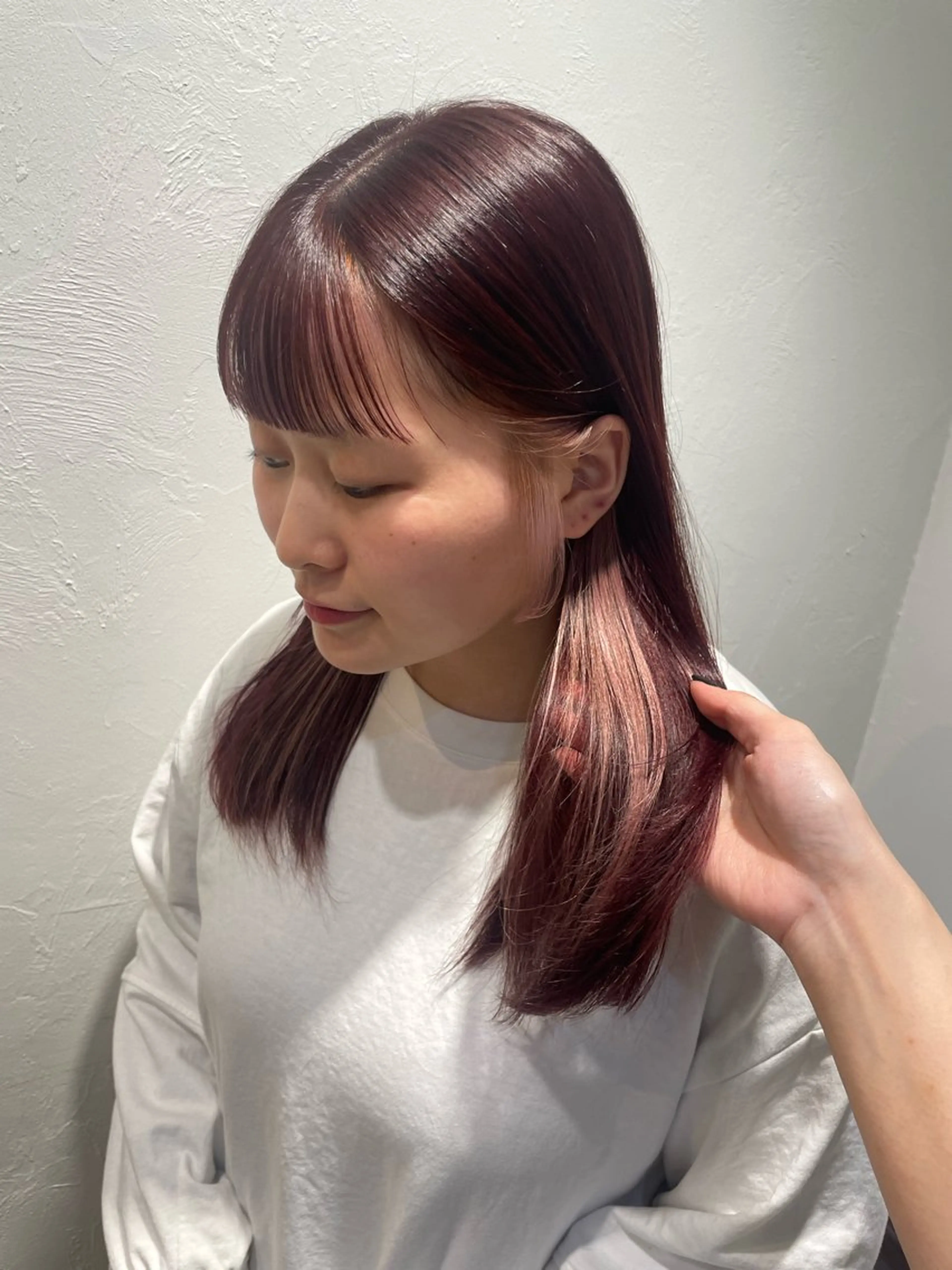 セミロング ヘアカラー ボブ/ショート おおいえひびきのヘアスタイル