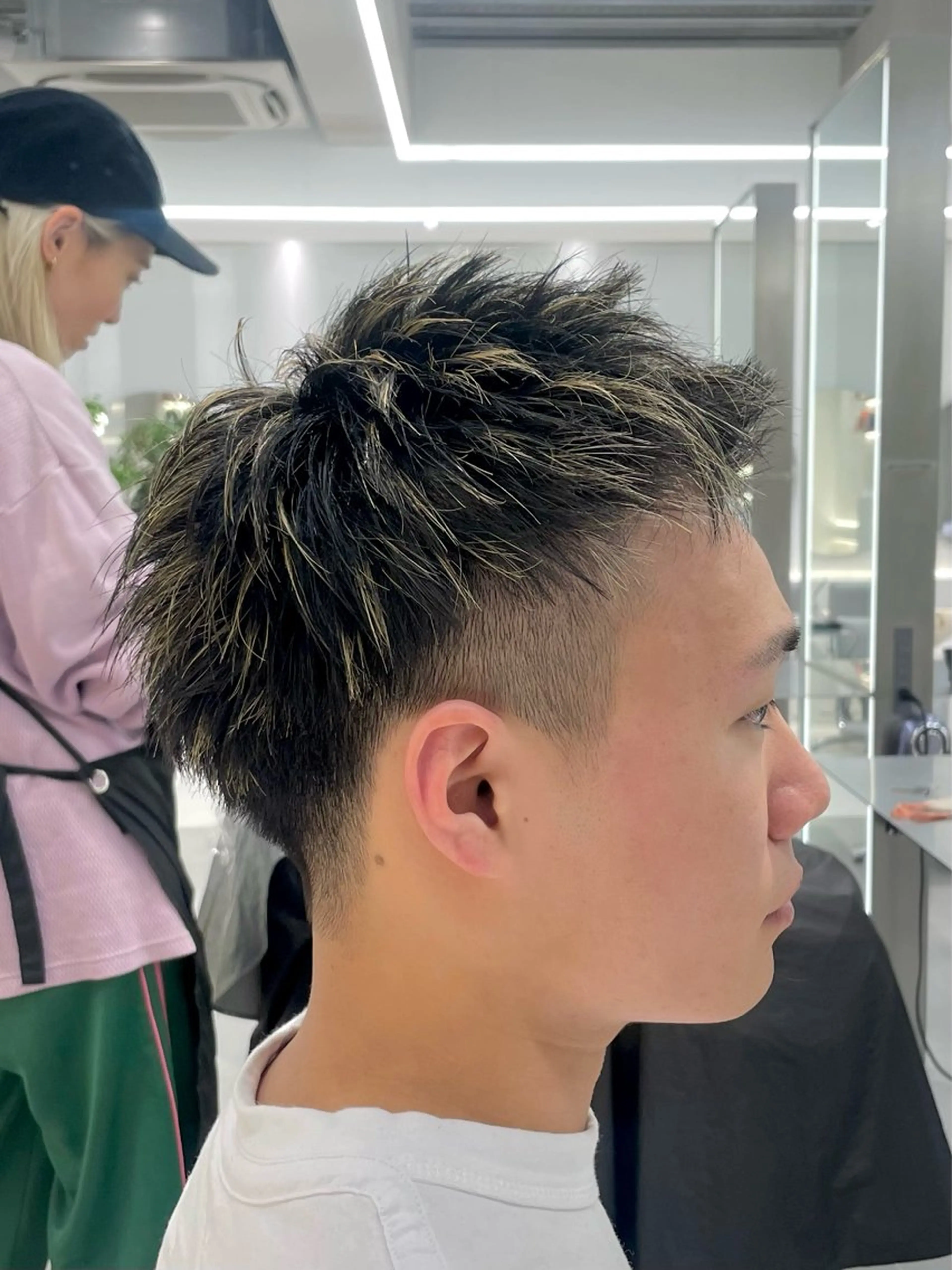 メンズ アップバング センターパート フェードカット マッシュ メンズパーマ カット ヘアセット メンズスタイル 🇰🇷パーマのヘアスタイル