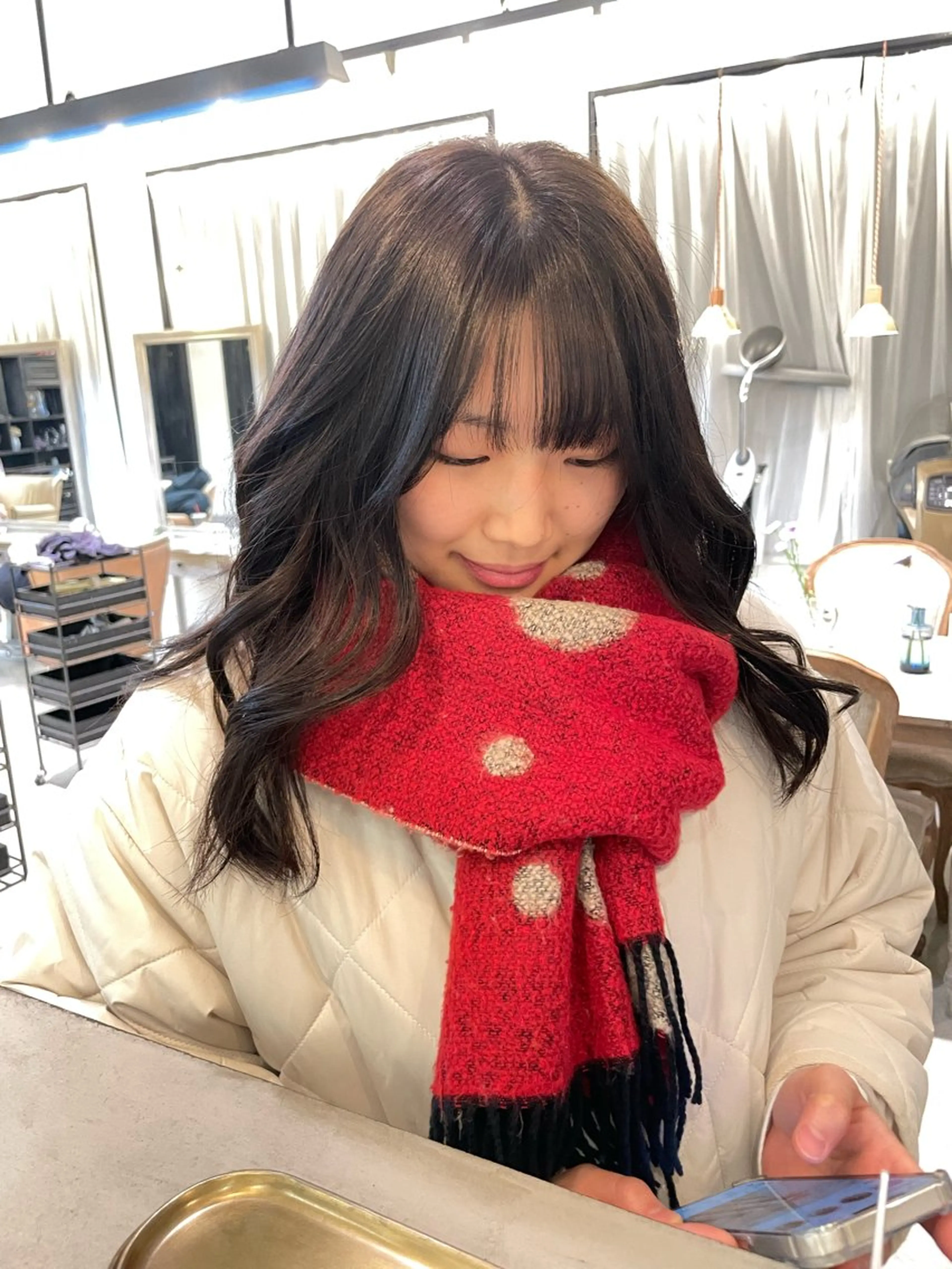 ロング ヘアカラー 田中 陽菜乃のヘアスタイル