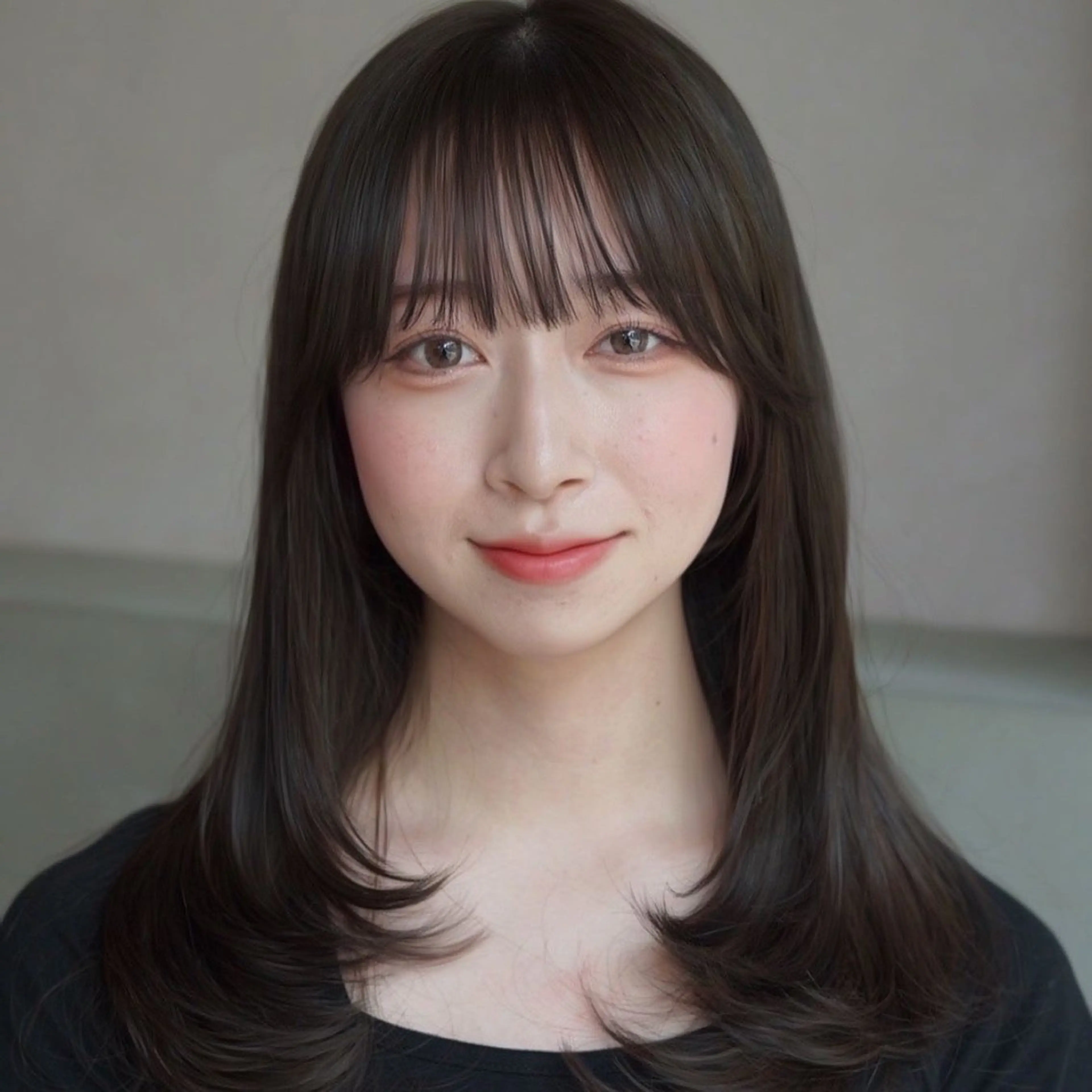 セミロング カラー 韓国風ヘア レイヤーカット レイヤーカット/ くびれヘア佐藤大空のヘアスタイル
