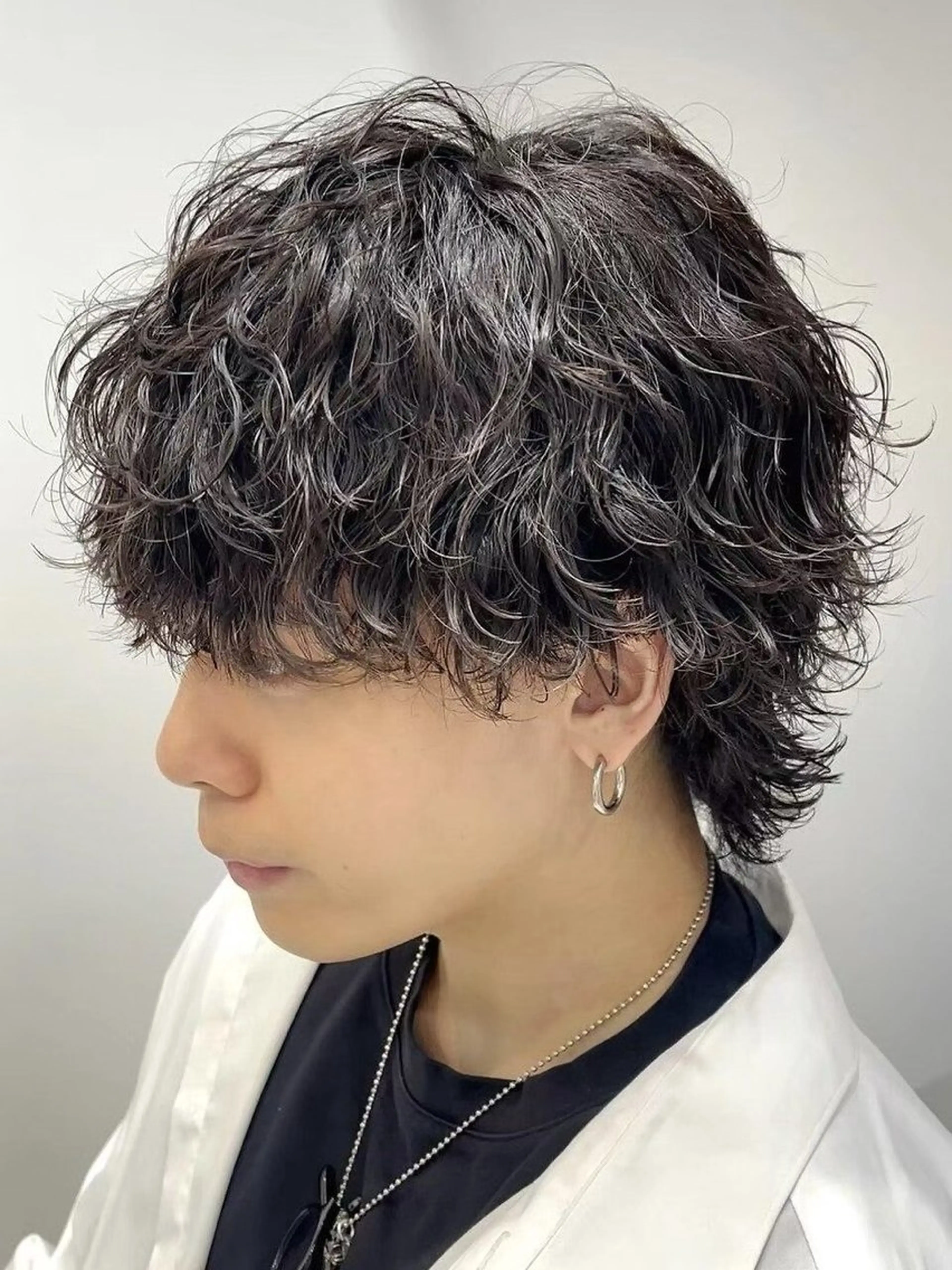 パーマ メンズ メンズパーマ メンズウルフカット ウルフカット テテ風パーマ/ シャドウパーマ/廣田のヘアスタイル