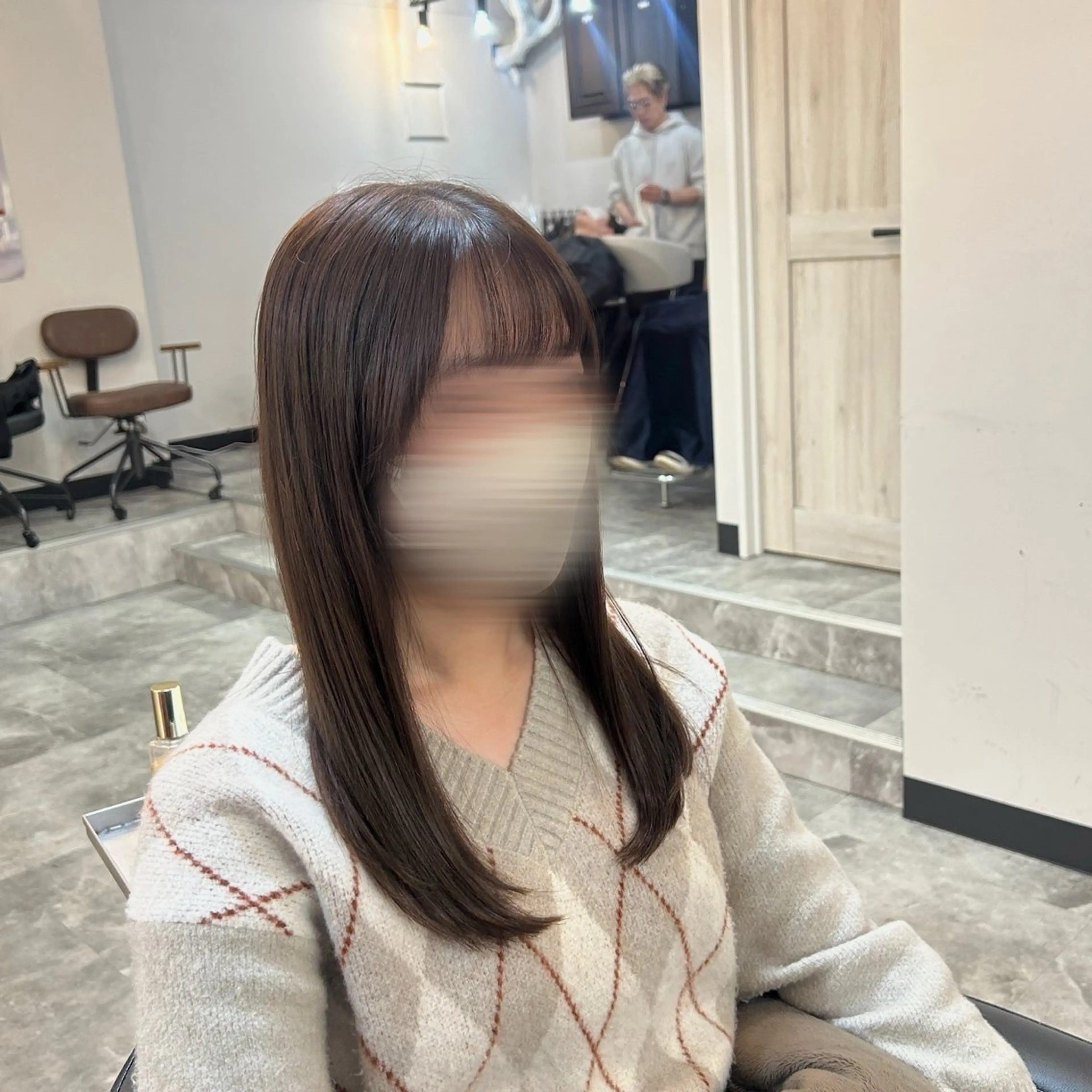 ロング 顔周りカット ✂️カットモデル 無料🫧ﾐﾕｳ🫧のヘアスタイル