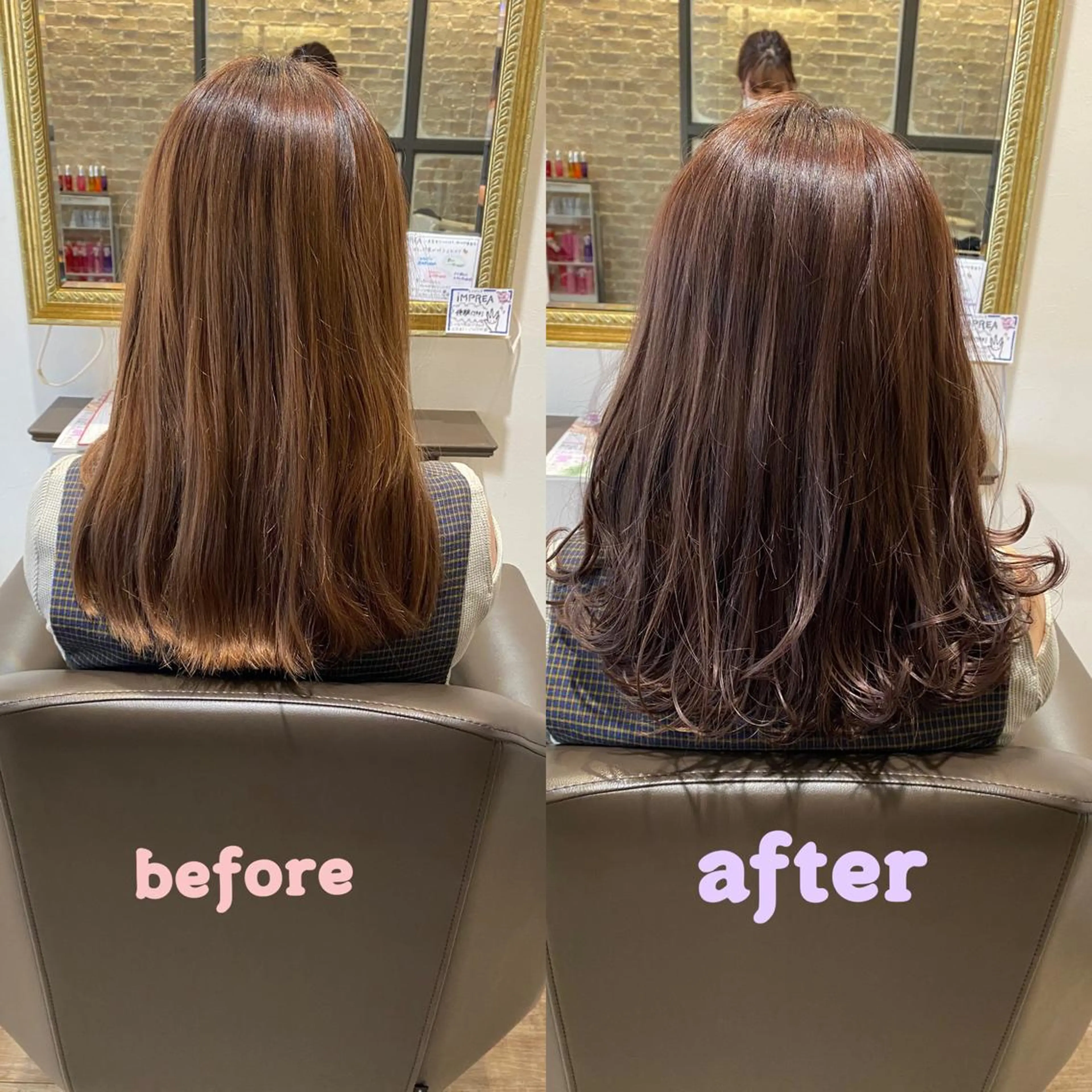 セミロング カラー ラベンダーカラー 伊藤 康乃のヘアスタイル