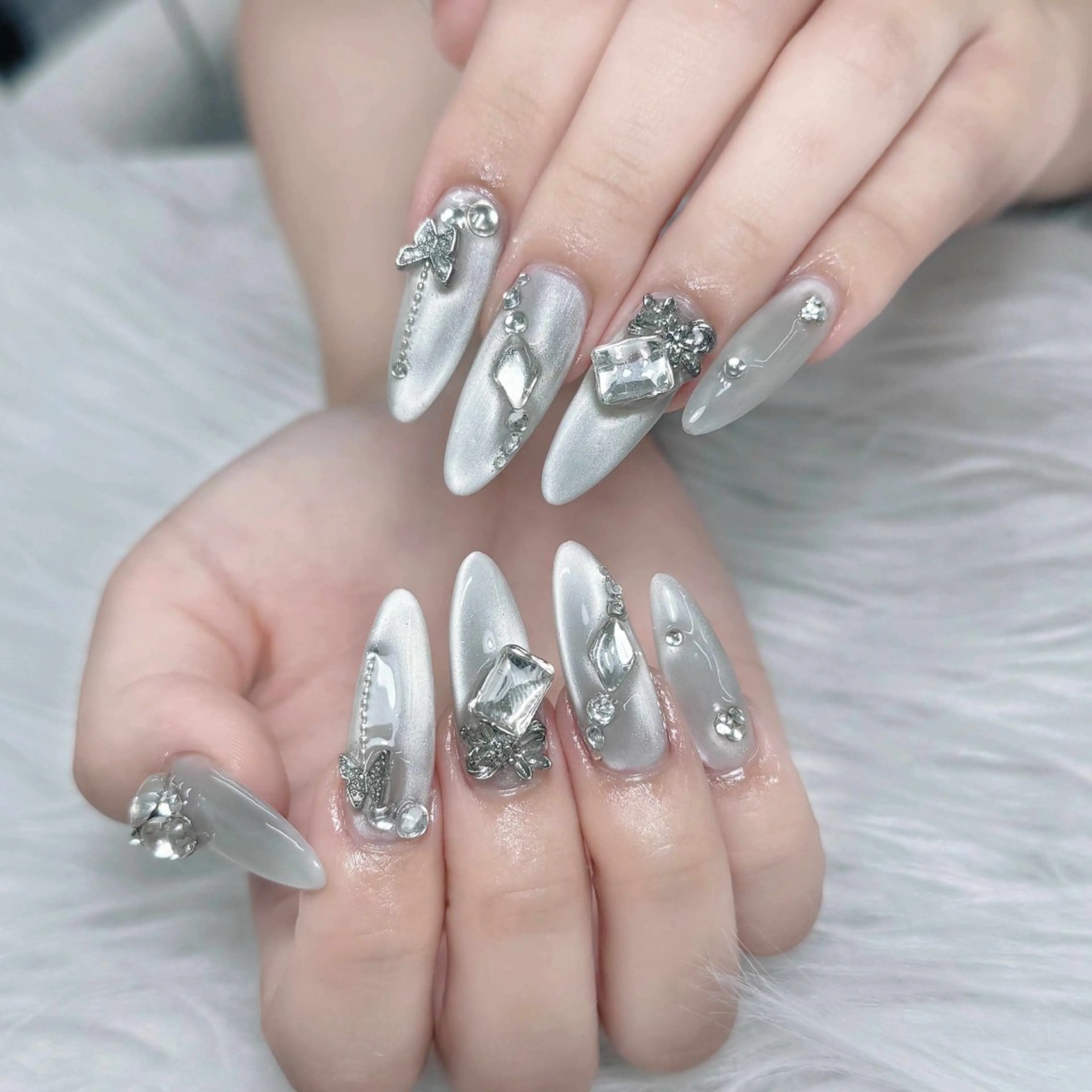 ネイル 韓国ネイル ロングネイル ニュアンスネイル ピンク スカルプネイル Nova Nail Salonのネイルデザイン