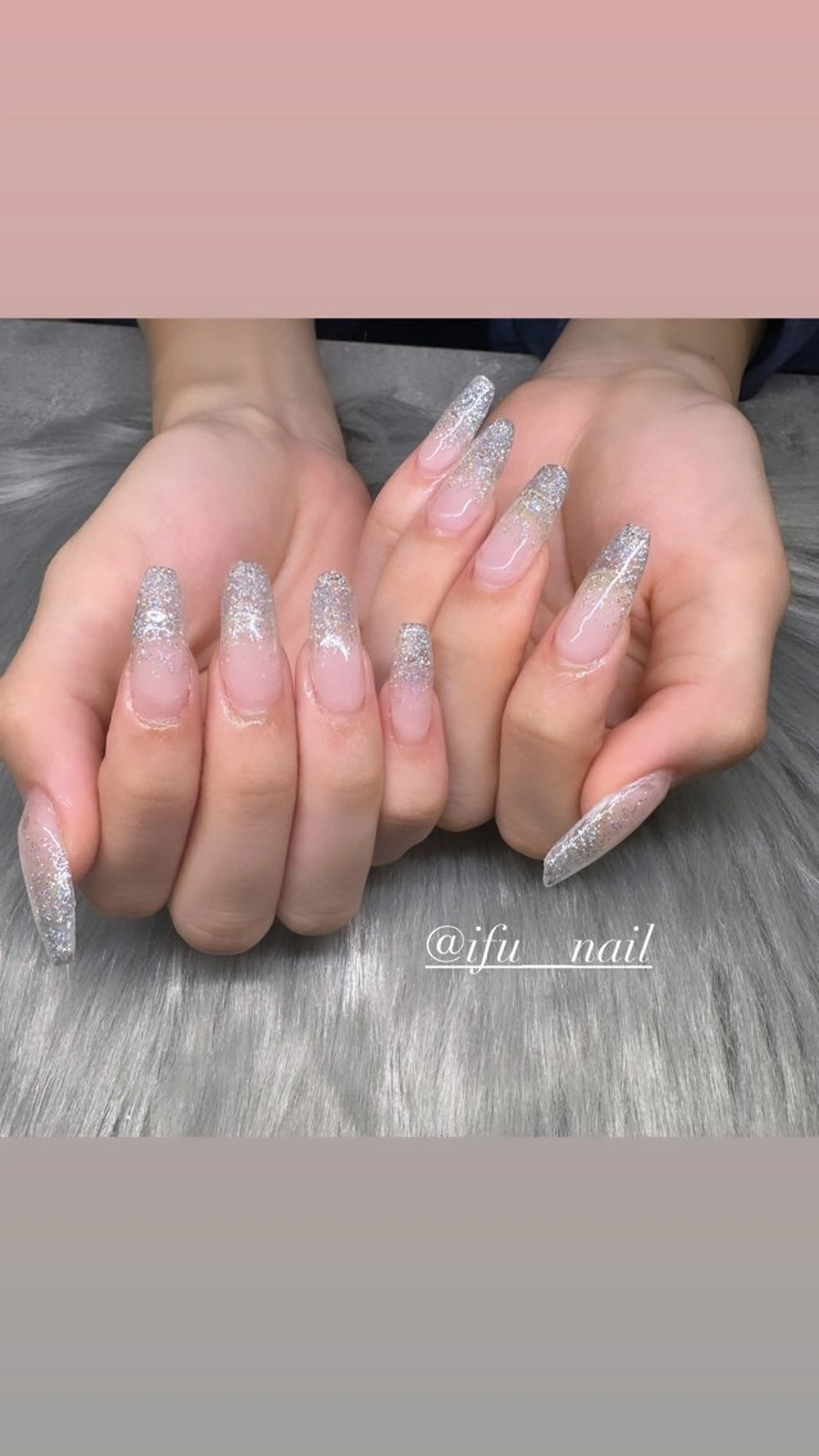 ネイル 長さ出し ラメ(グリッター) ラメグラデーション If Nailのネイルデザイン
