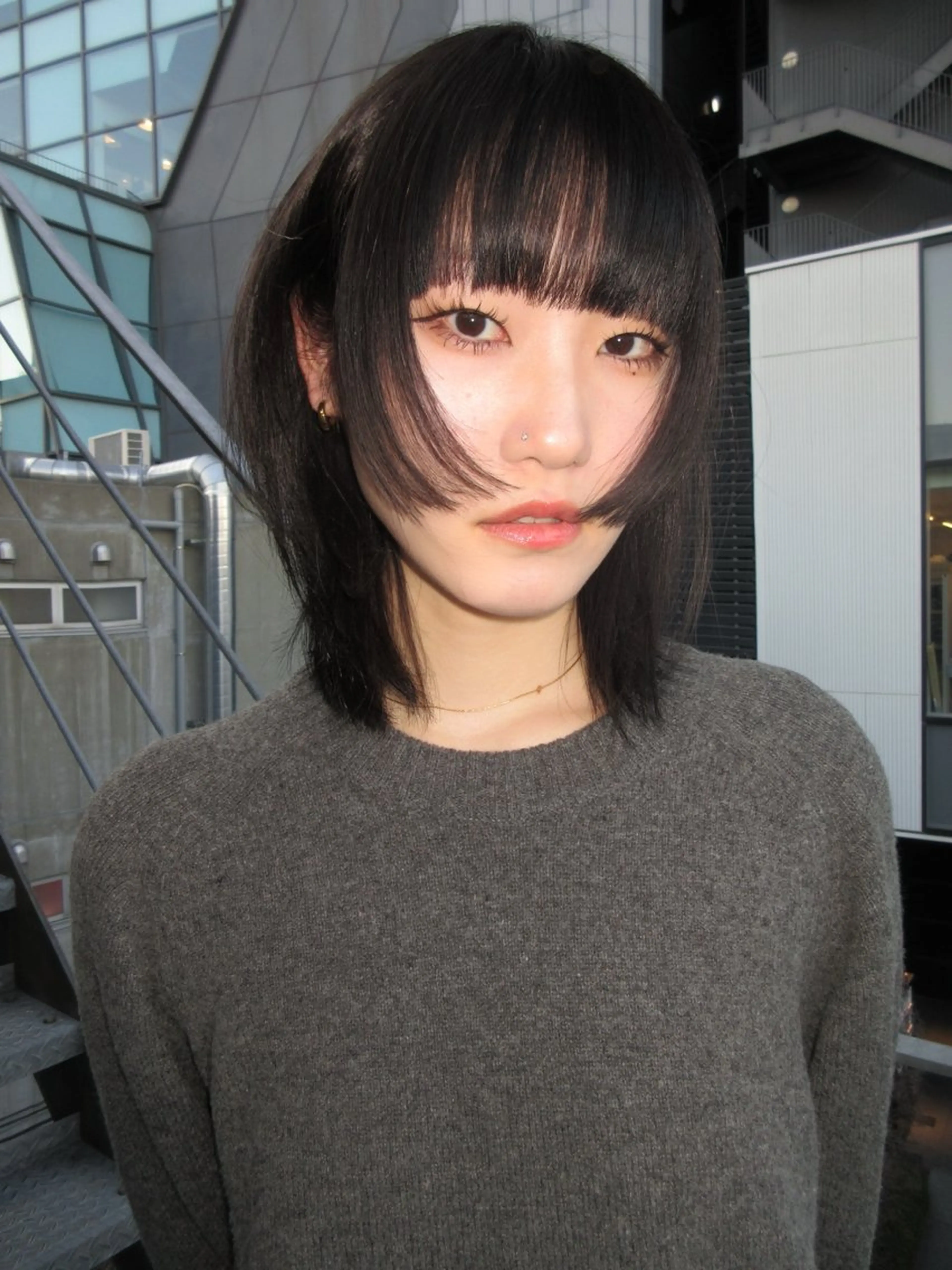 ミディアム ミディアムレイヤー 姫カット レイヤーカット カット ヘアカラー レイヤーカット/ウル フ　chinatsuのヘアスタイル