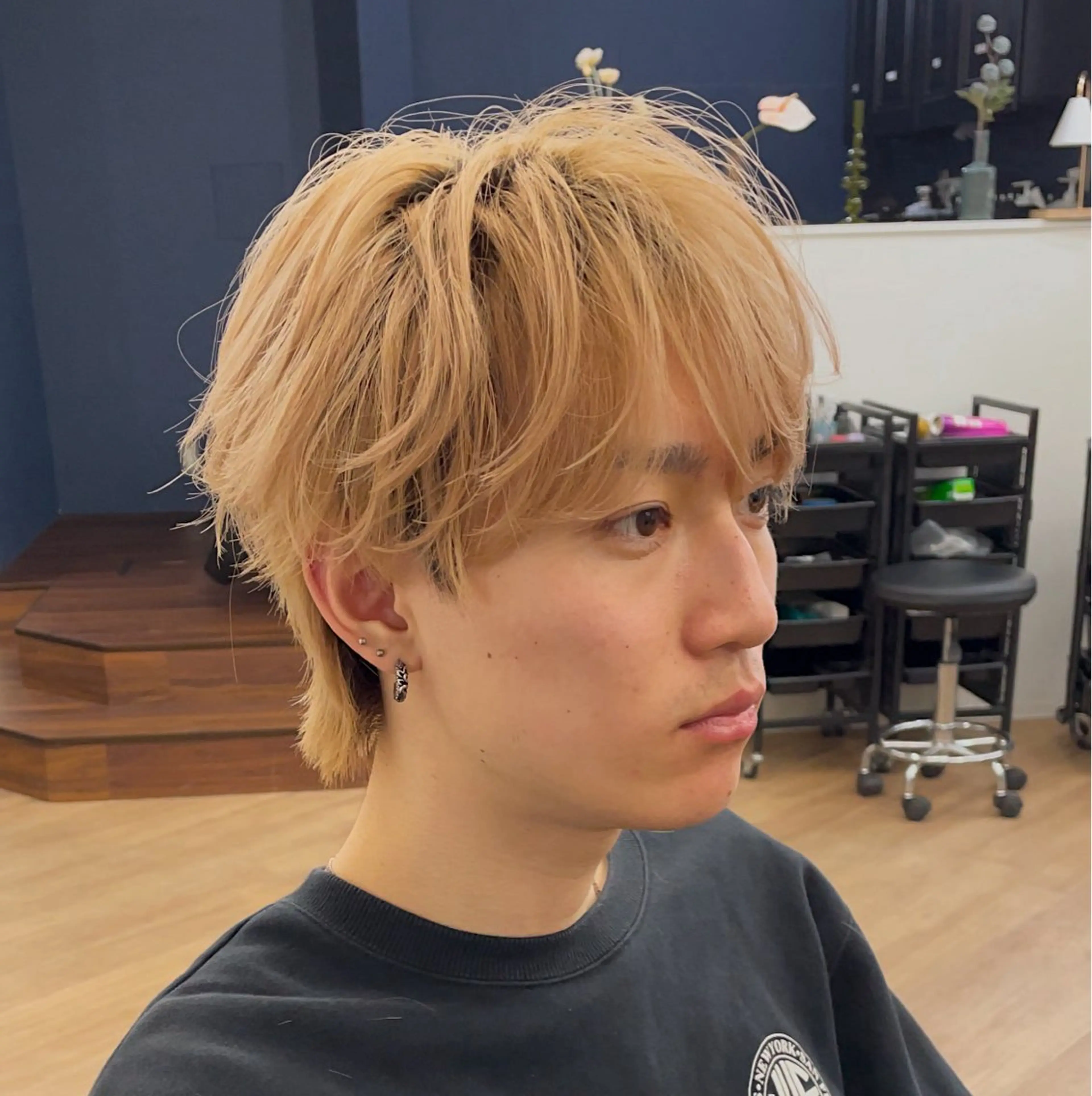 ショート ハイライト 韓国風ヘア レイヤーカット ショートヘア 縮毛矯正 🫧 下島友弥 【メンズ特化美容師】のヘアスタイル