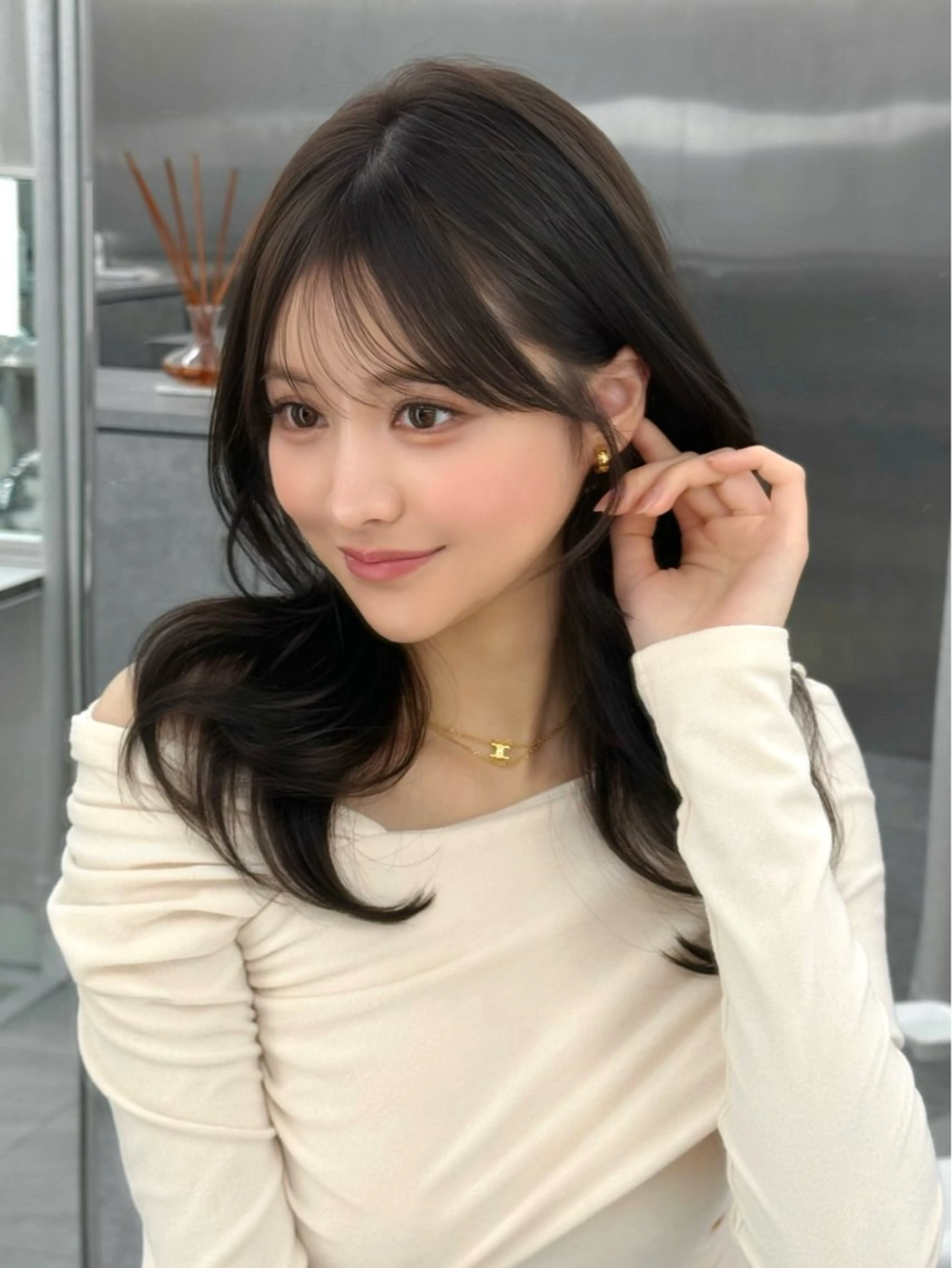 セミロング カラー カット ヘアカラー トリートメント MAEUL luna所属・前髪顔周り/レイヤー 韓国/桔川恒のヘアスタイル