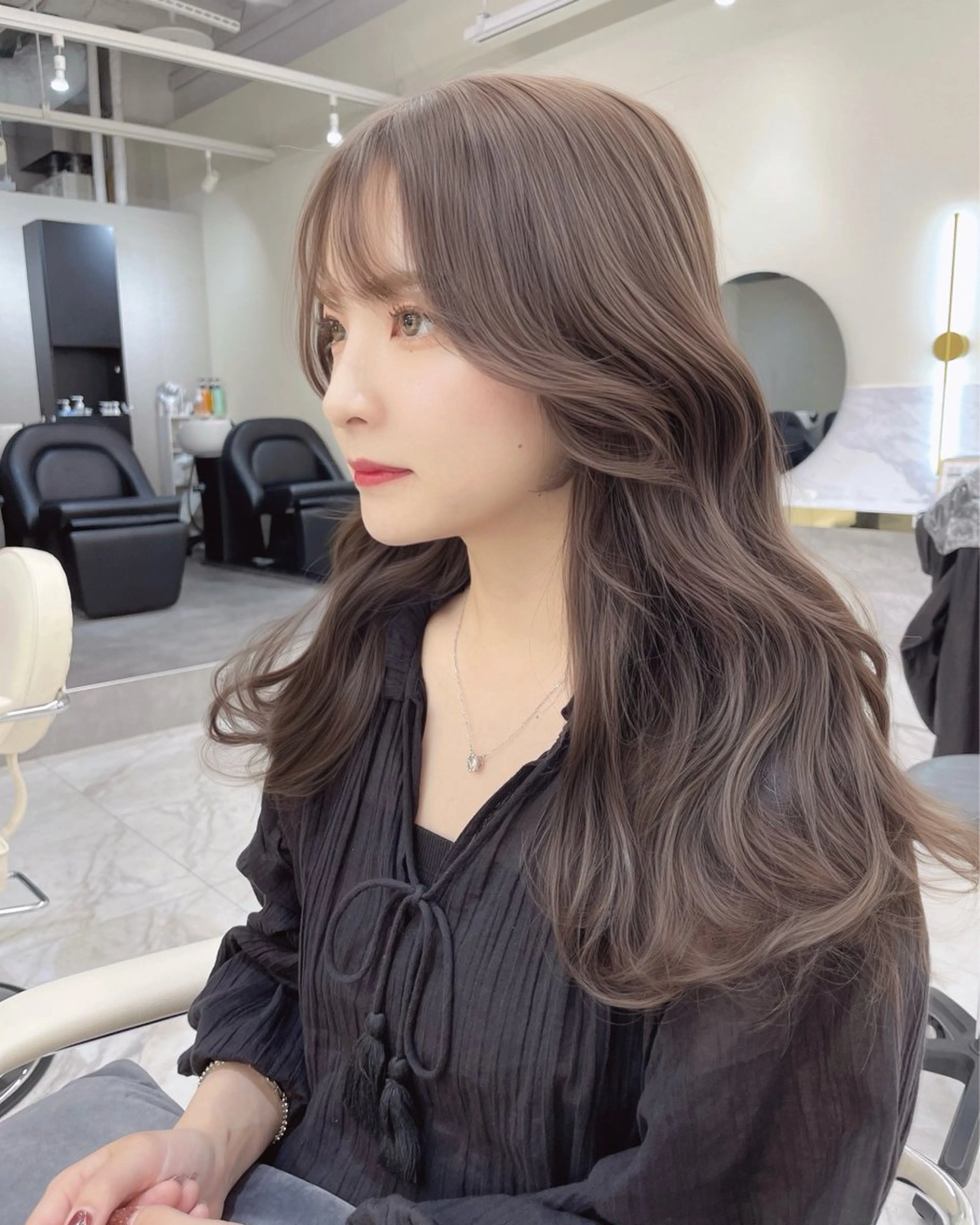 ロング カラー オリーブカラー ヘアカラー 透明感カラー/ ナチュラル/toaのヘアスタイル