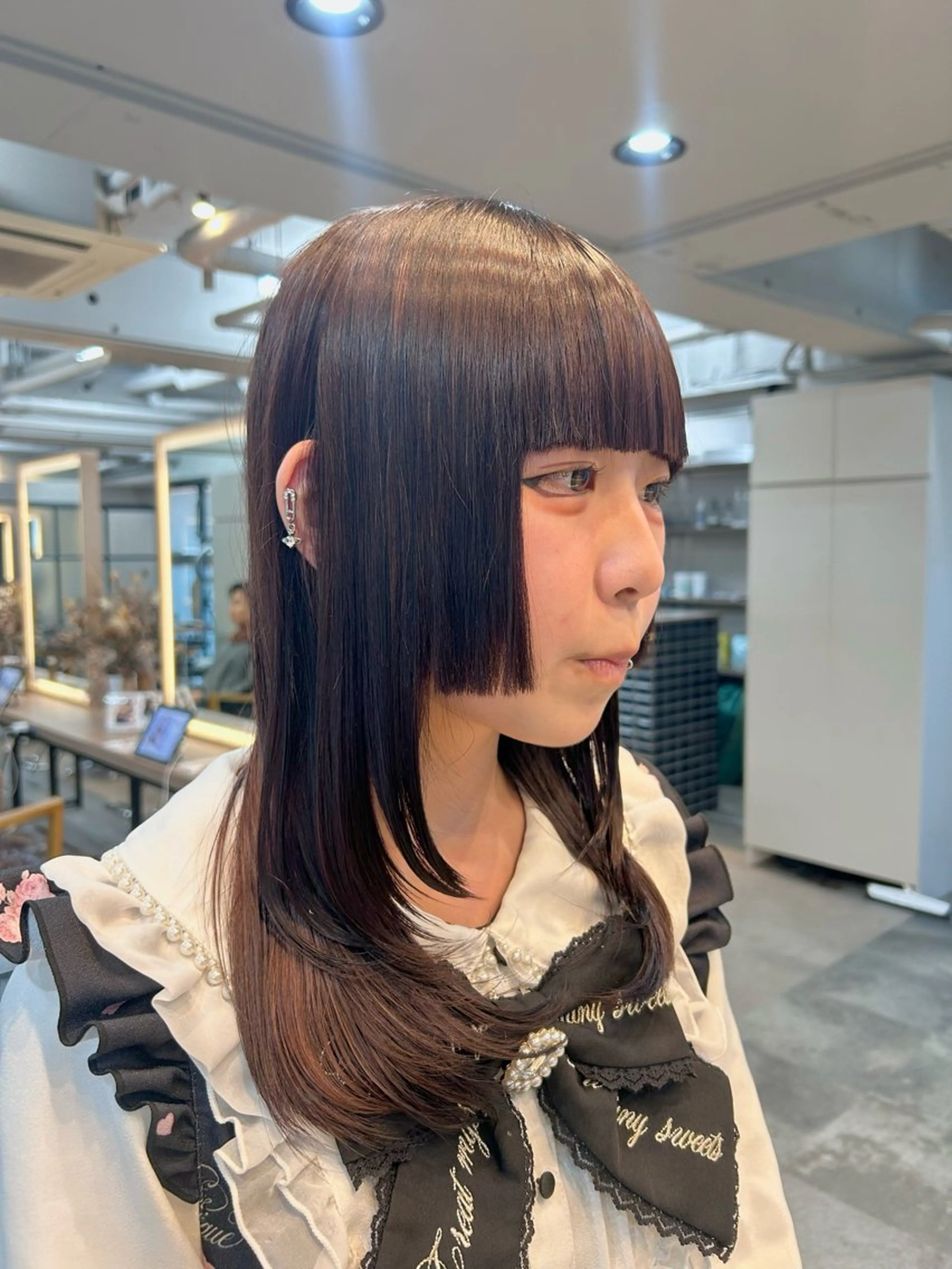 セミロング 姫カット レイヤーカット カット トリートメント 赤みなしカラー🍐/ 艶髪✨/ririkaのヘアスタイル