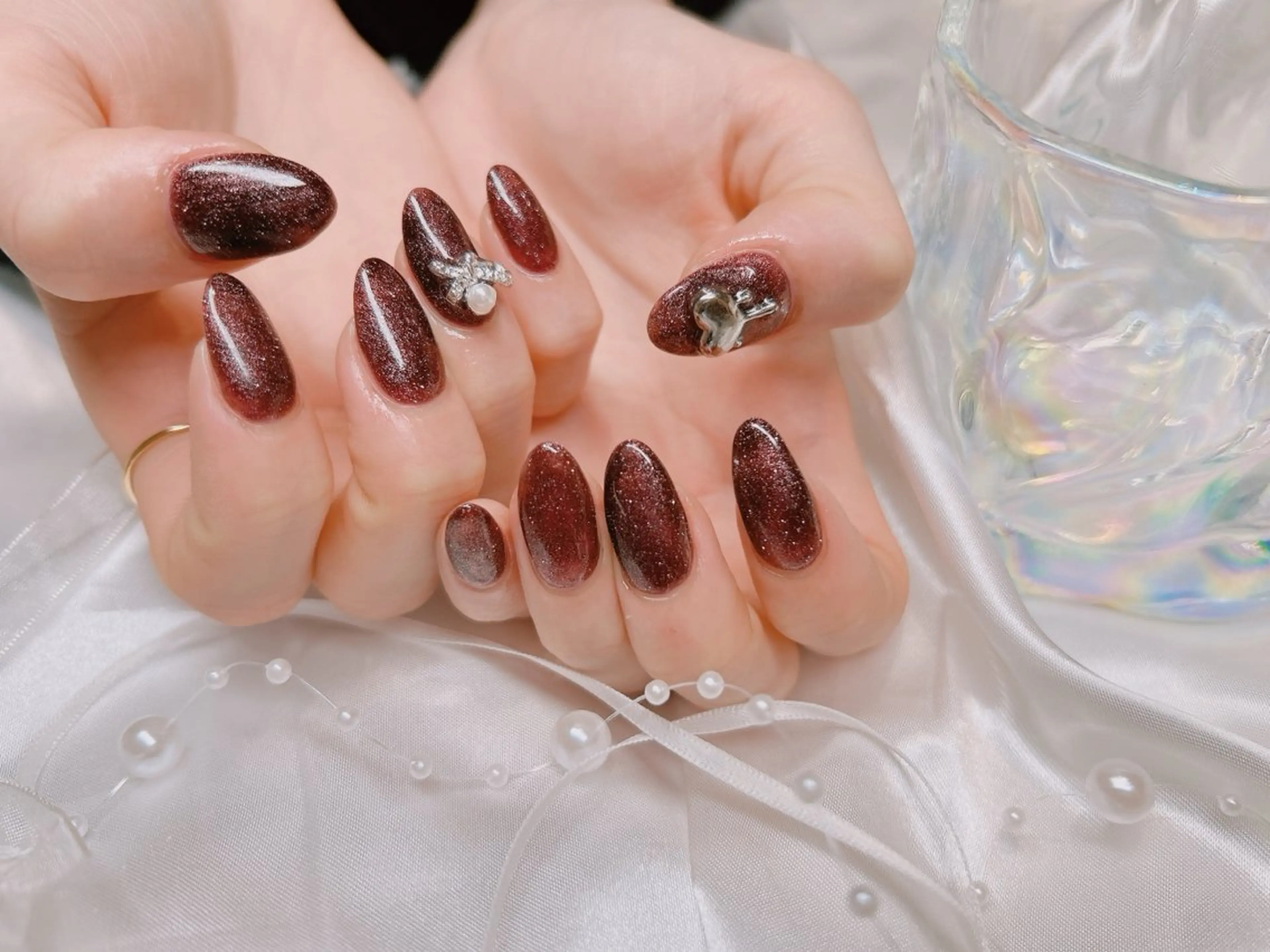 ネイル 赤色 ハンドネイル junna のぞいてねのネイルデザイン