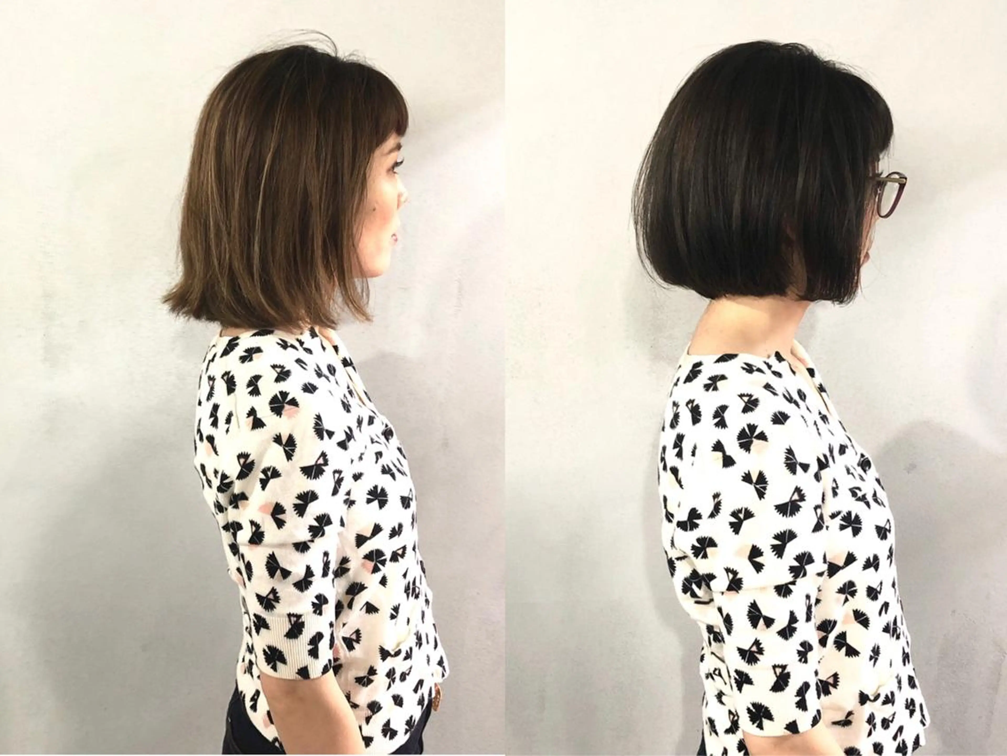 ショート カラー ボブ カット ヘアカラー ボブ/ショート/ 白髪染め/メンズ葛西のヘアスタイル
