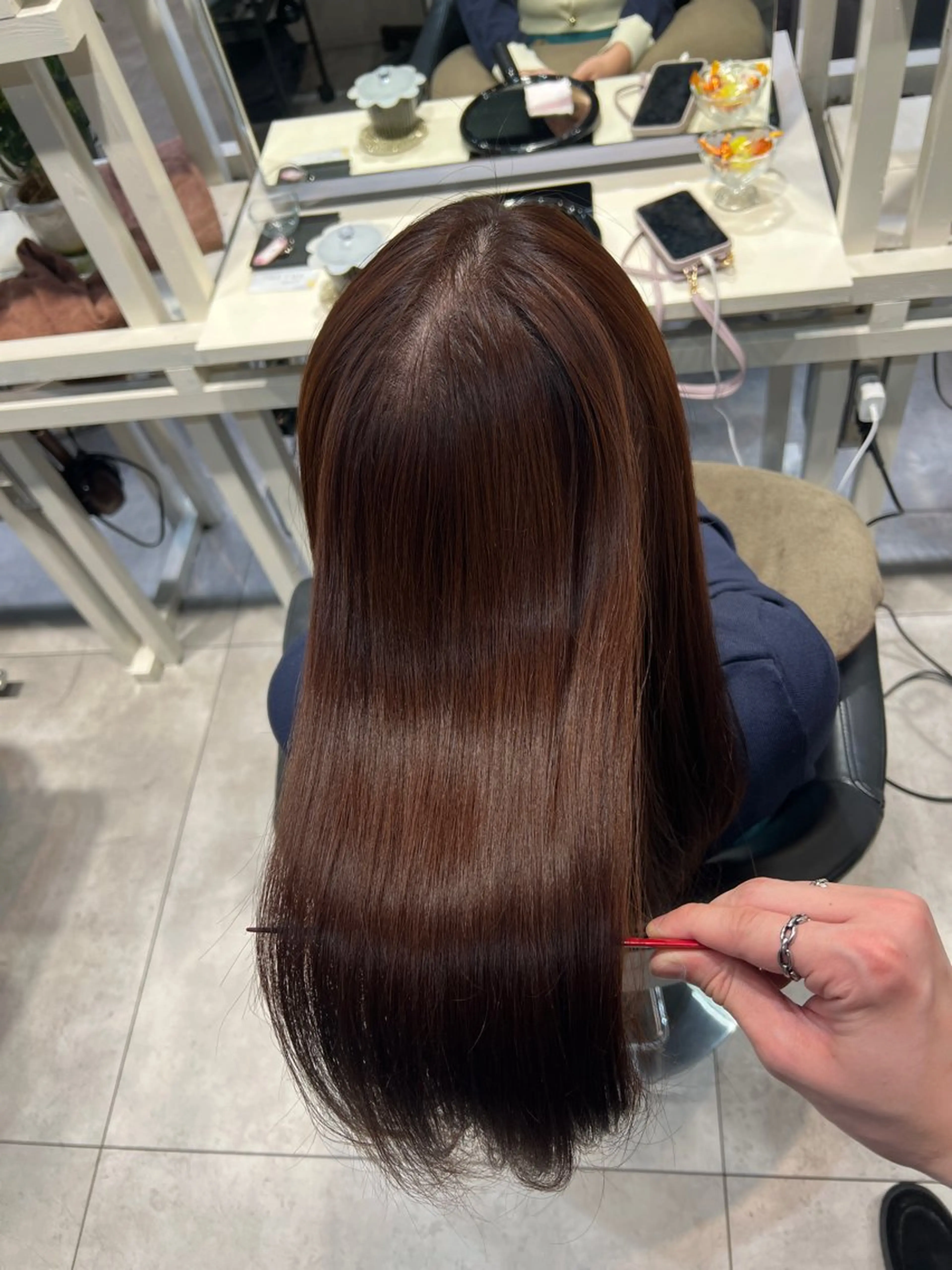 ロング カラー カット ヘアカラー トリートメント シルクヘア/恵比寿 /髪質改善オオバのヘアスタイル