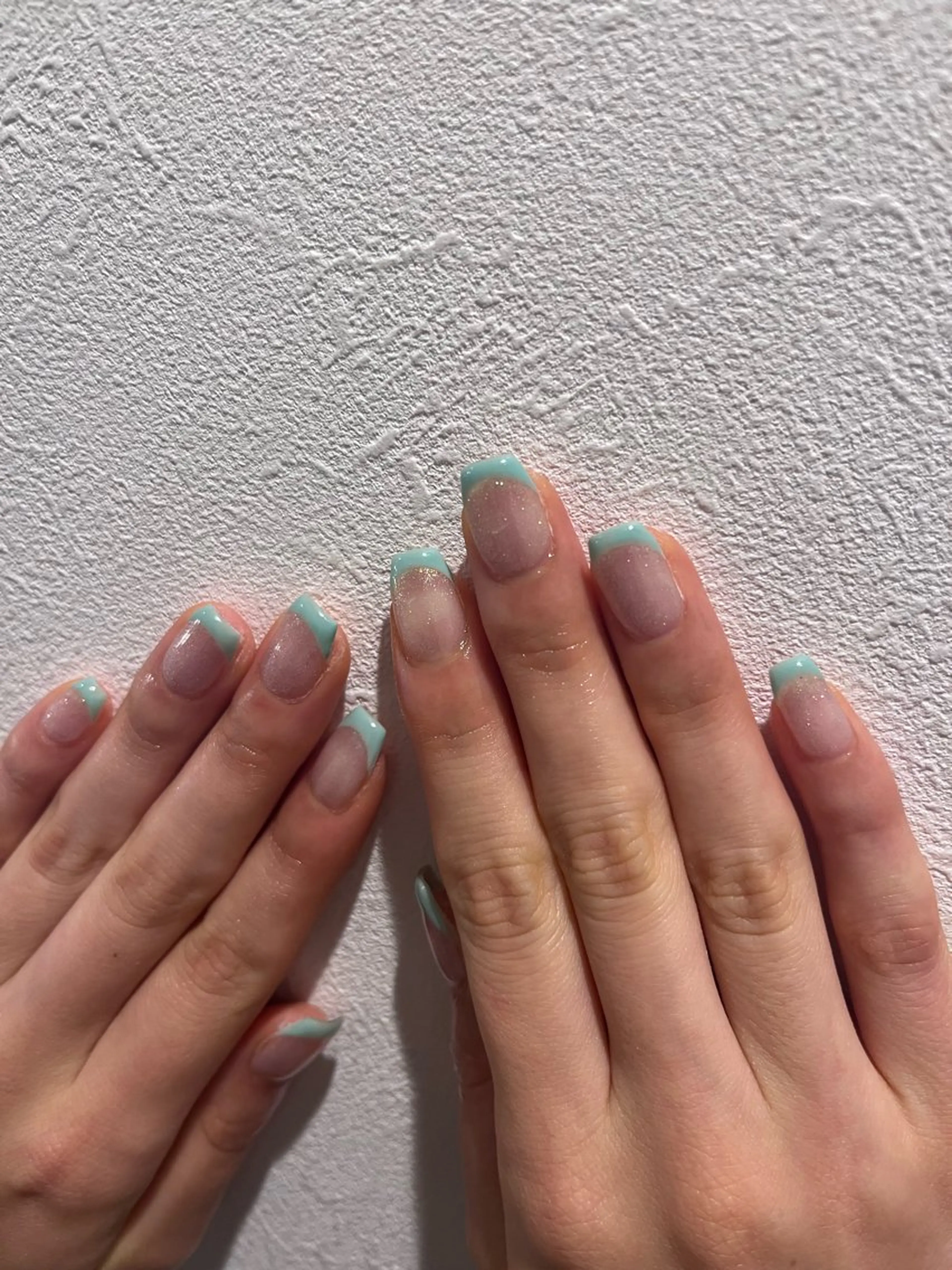ネイル フレンチネイル キラキラネイル nalunail mikoのネイルデザイン