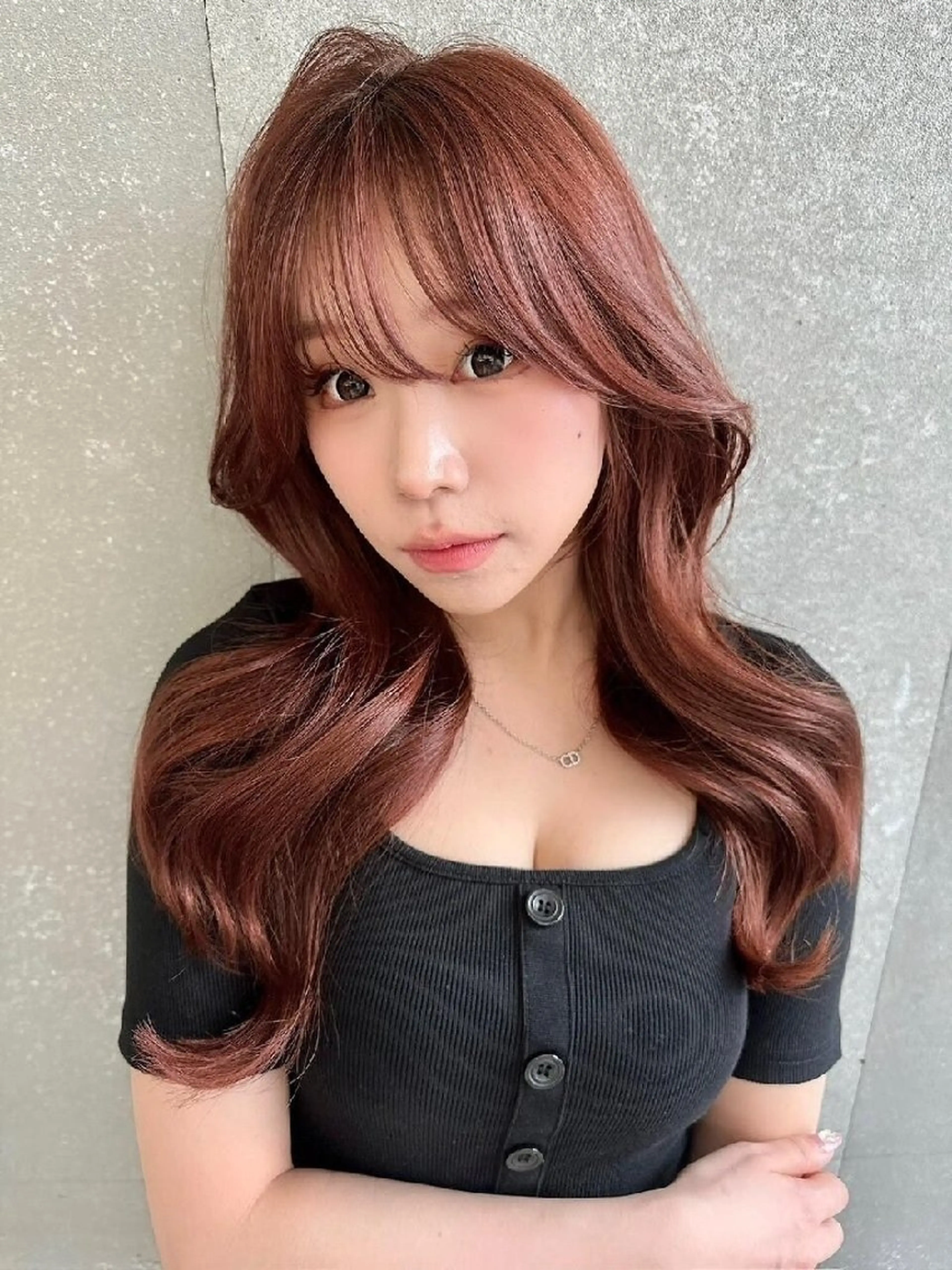 カラー ロング カット ヘアカラー トリートメント Lond Roleのヘアスタイル