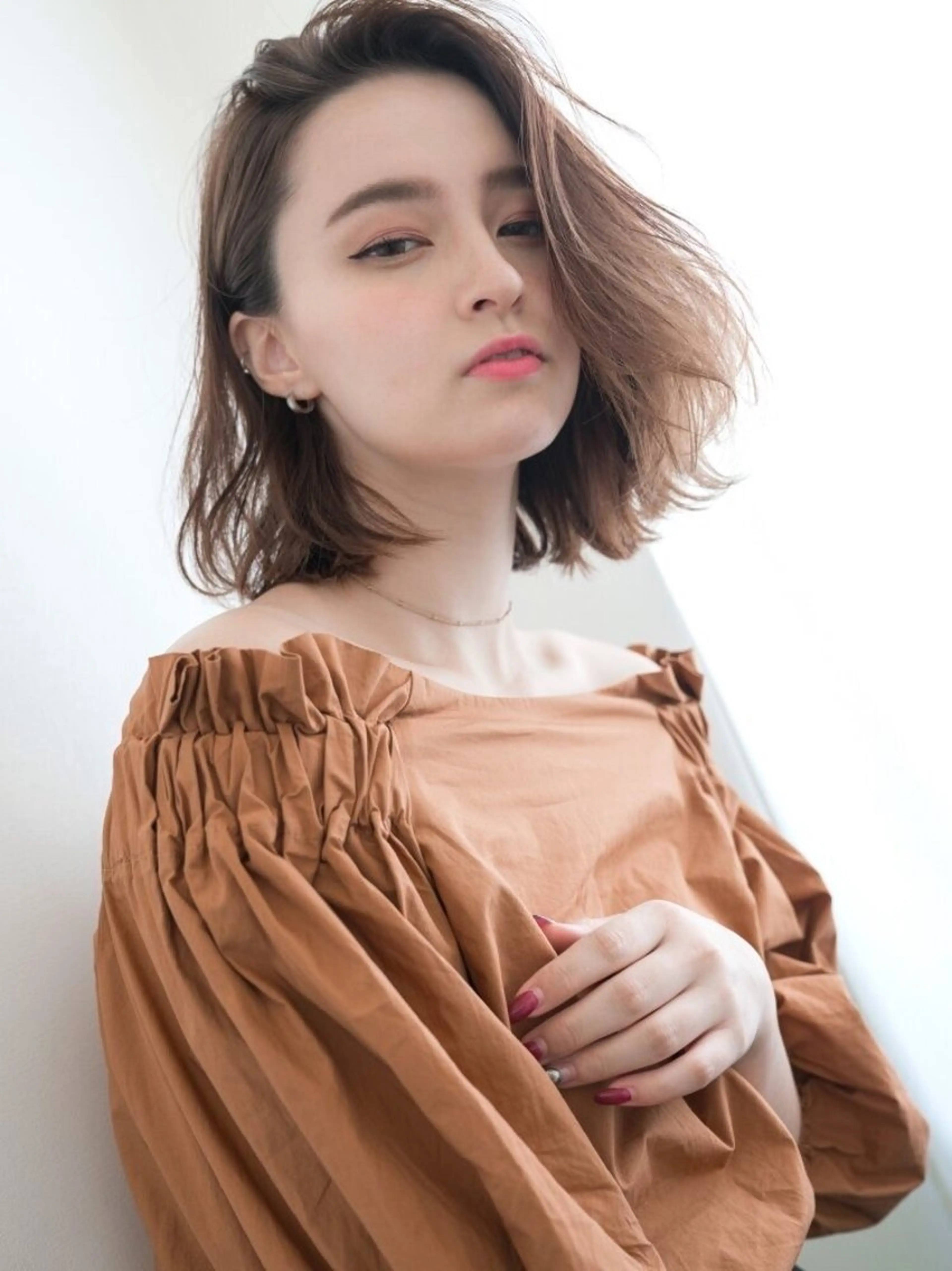 ミディアム カット ヘアカラー パーマ トリートメント ✂︎hiroカットと 縮毛矯正とカラー✂︎のヘアスタイル