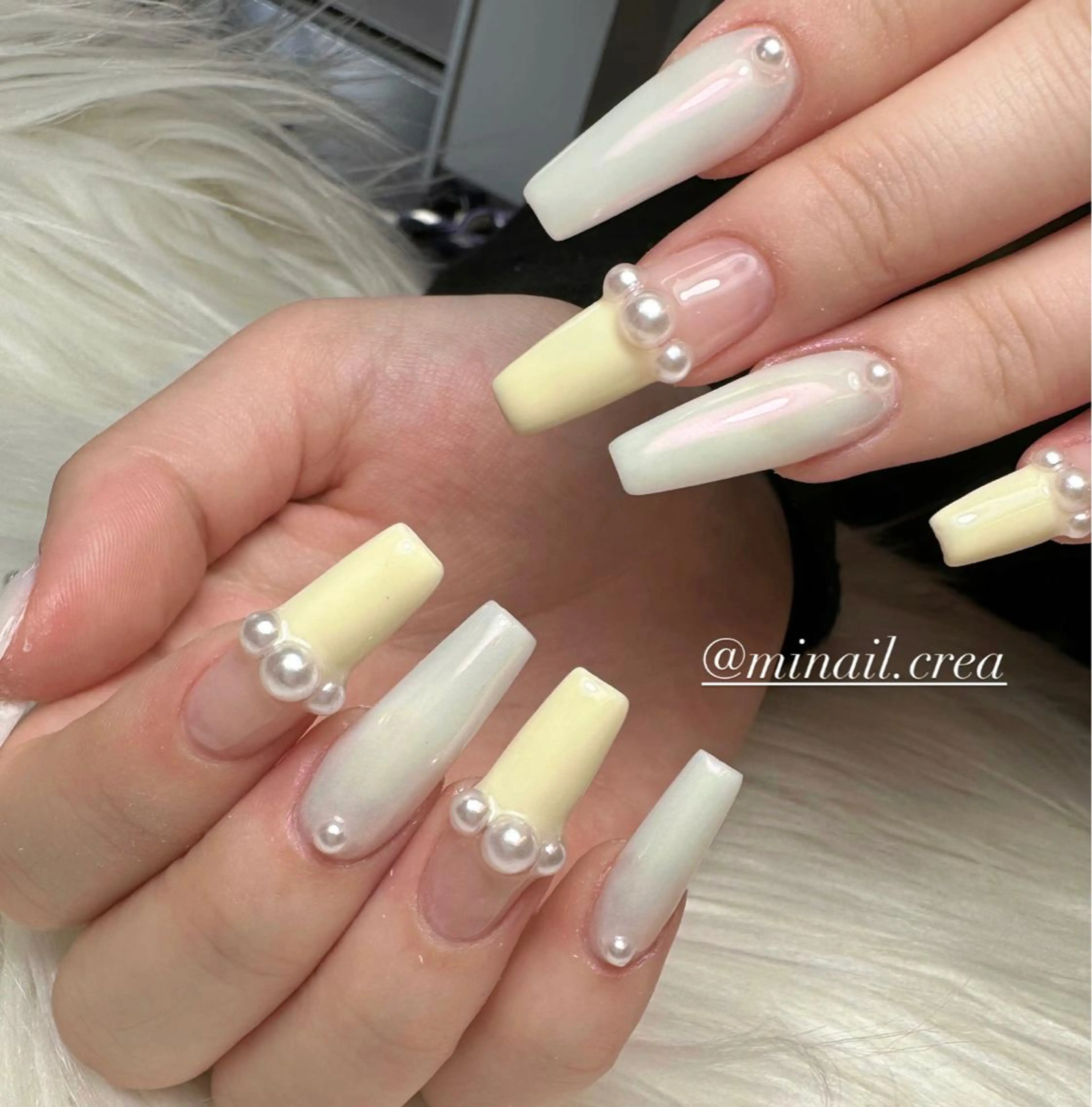 ネイル 韓国ネイル ロングネイル パステルネイル スカルプネイル ハンドネイル CRéA　-private nailsalon-所属・CReA nailのネイルデザイン