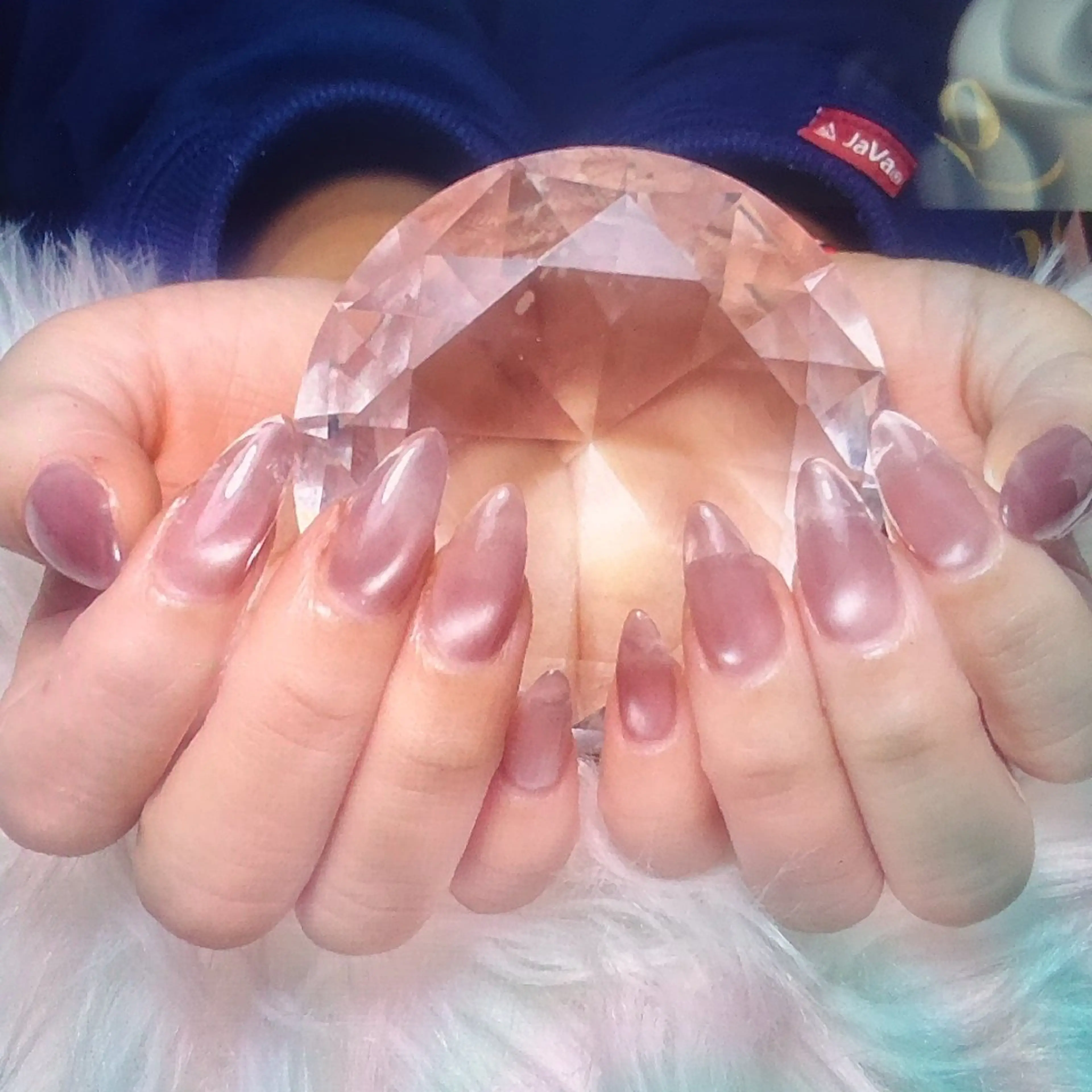 ネイル 長さ出し キラキラネイル 持ち込み 冬ネイル クリスマス ハンドネイル Smile nails92のネイルデザイン