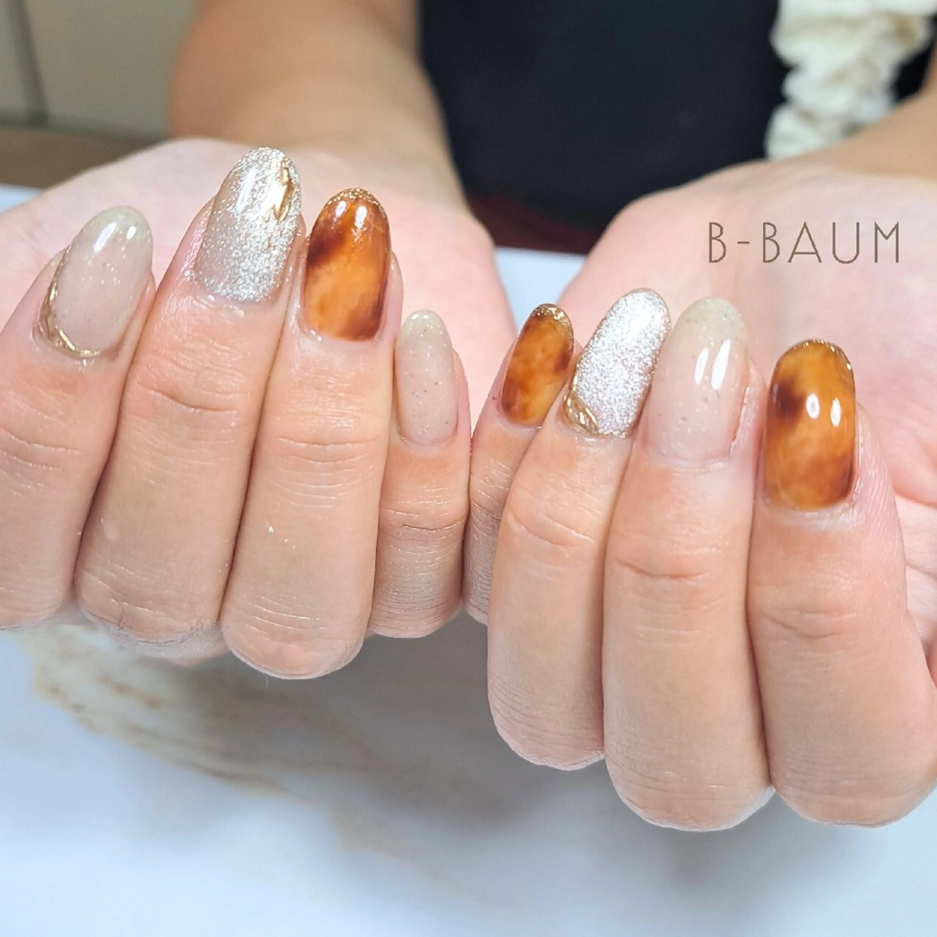 ネイル べっ甲ネイル ジェルネイル ハンドネイル B-BAUM  nailsalon のネイルデザイン