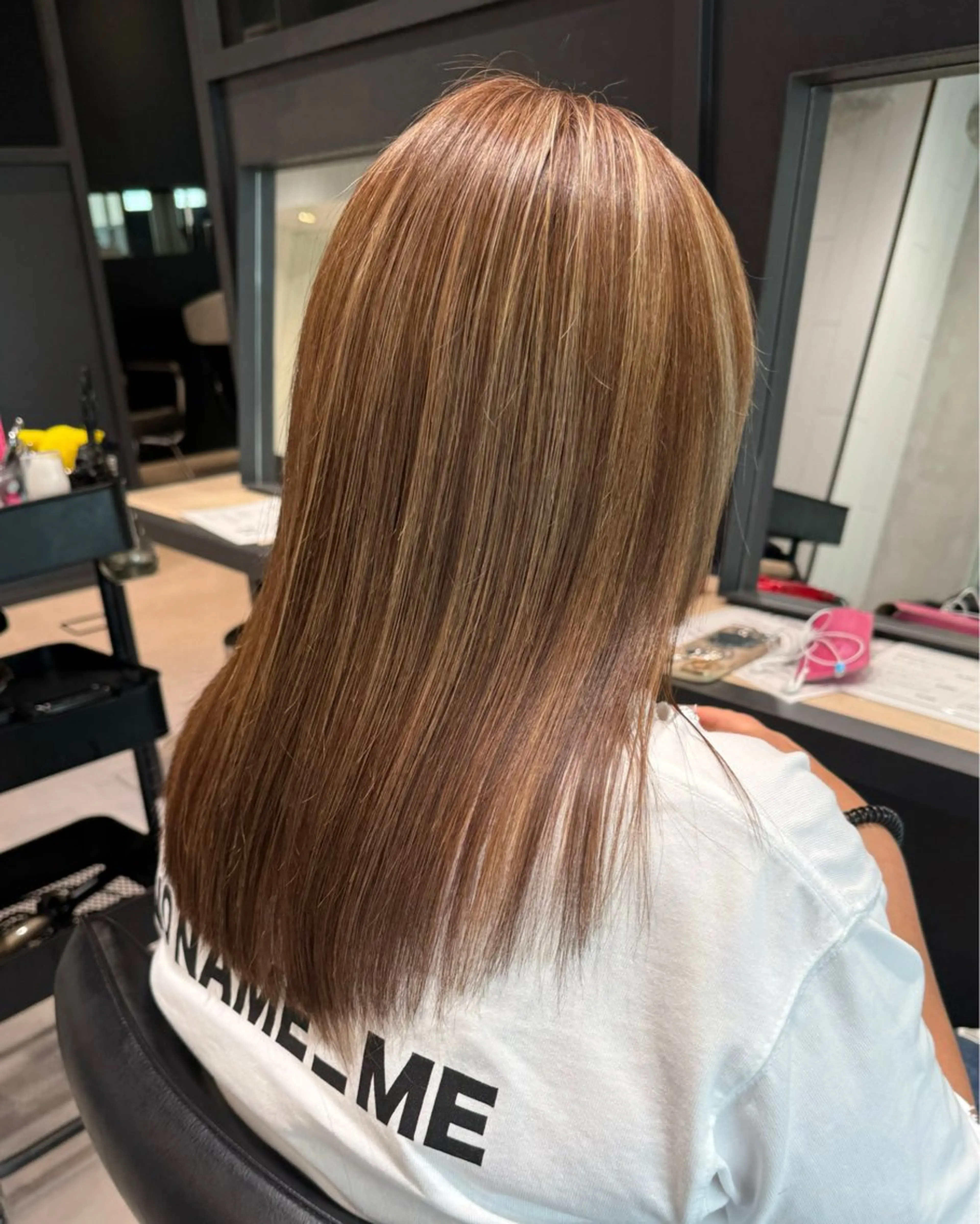 ロング カラー ハイライトカラー ハイライト share salon OXY 渋谷店所属・髪質改善×ケア ブリーチ/KEIGOのヘアスタイル