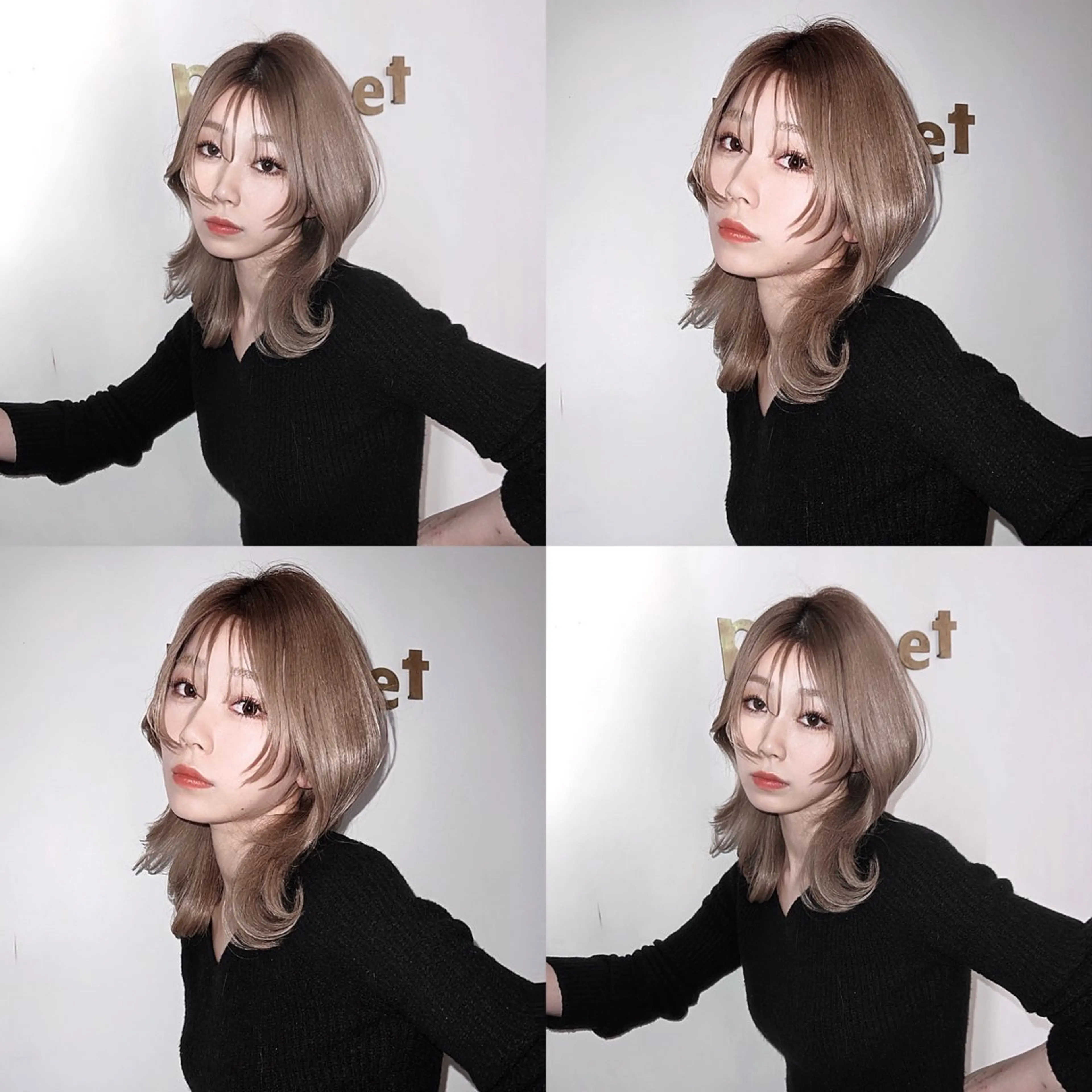 セミロング カラー 韓国風ヘア カット ヘアカラー トリートメント Pocket仙台 💚モエリのヘアスタイル