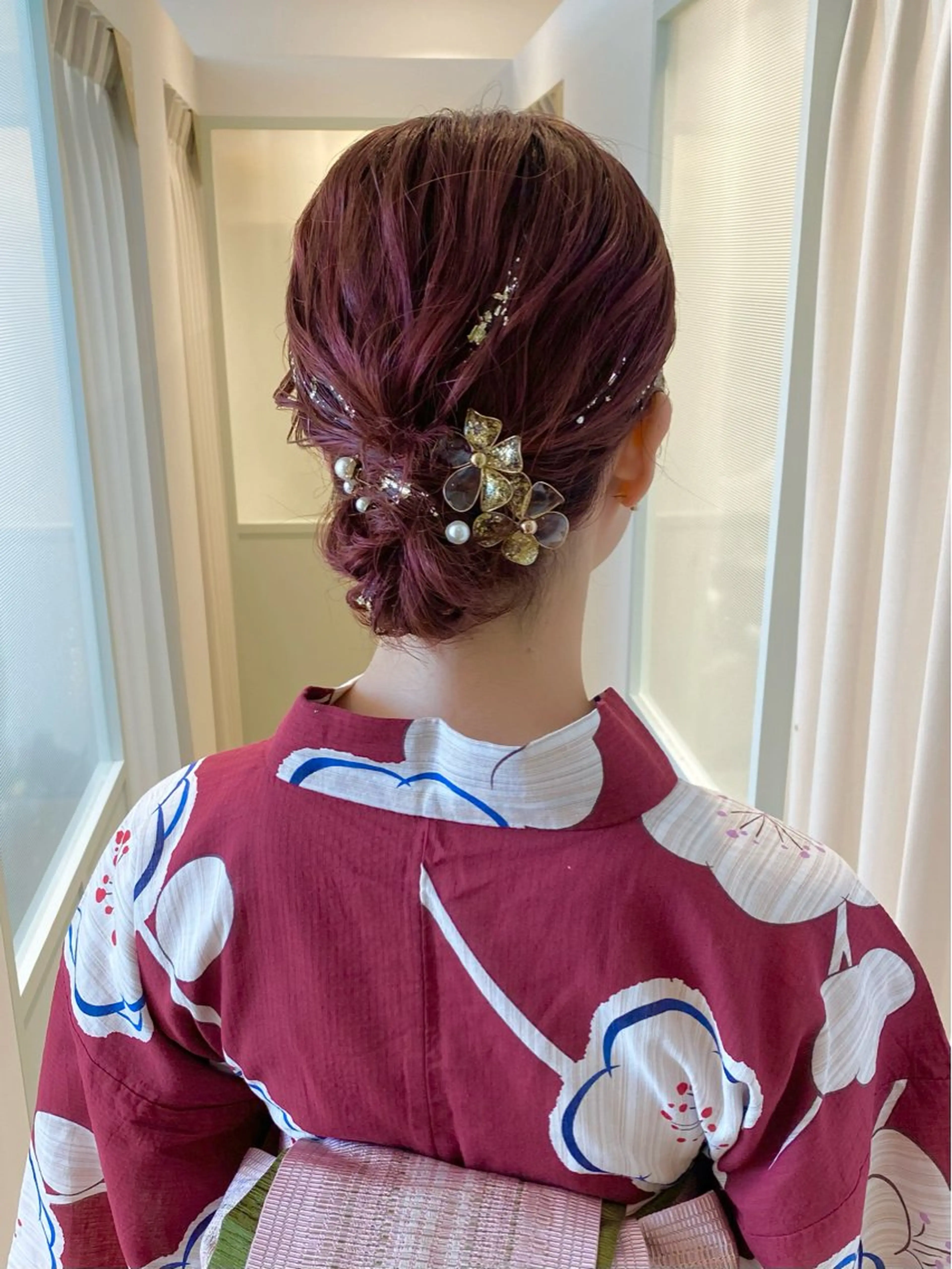 ヘアアレンジ 着付け 似合わせ艶髪カラー ❤️ハダユミのヘアスタイル