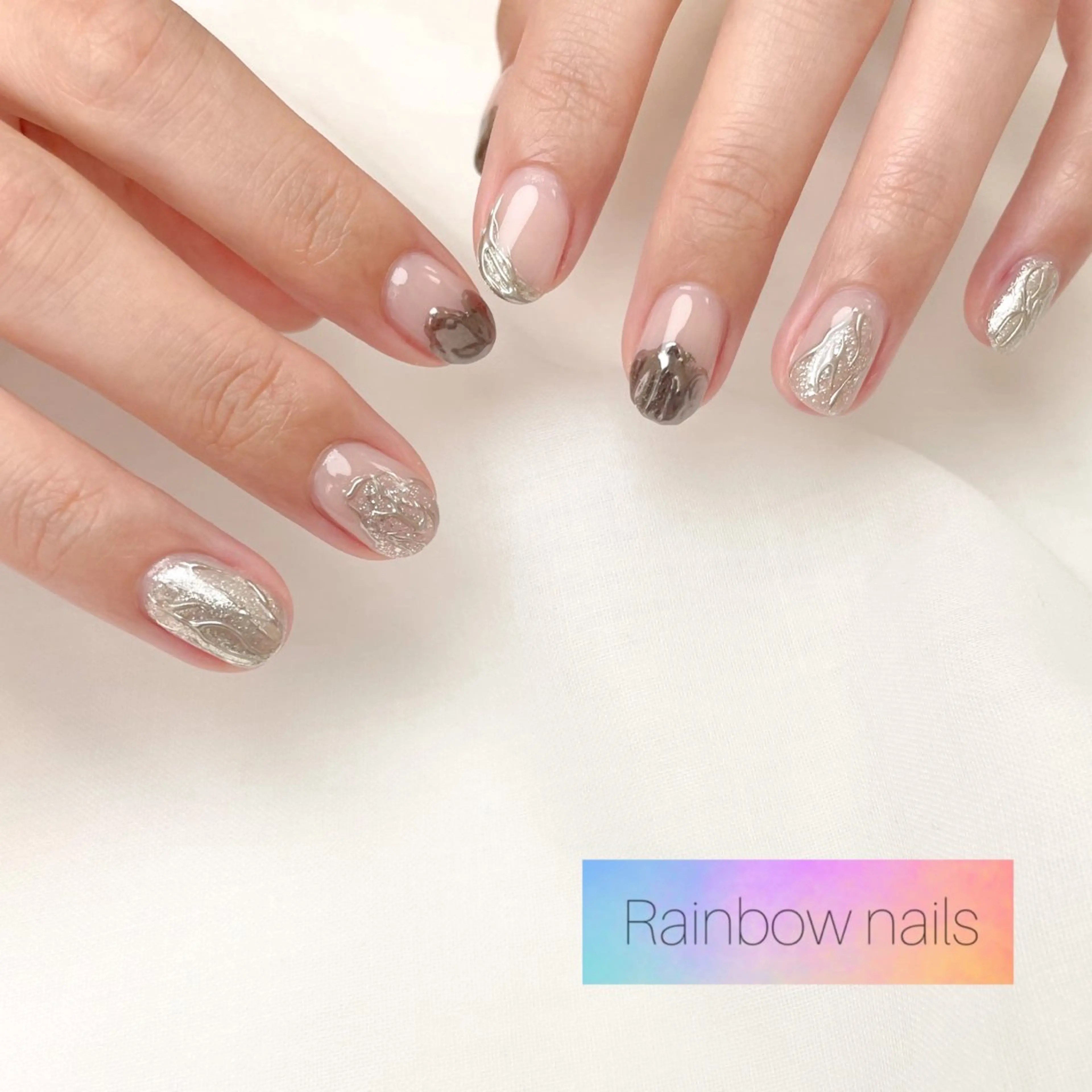 ネイル ハンドネイル Rainbow nailsくろちゃんのネイルデザイン