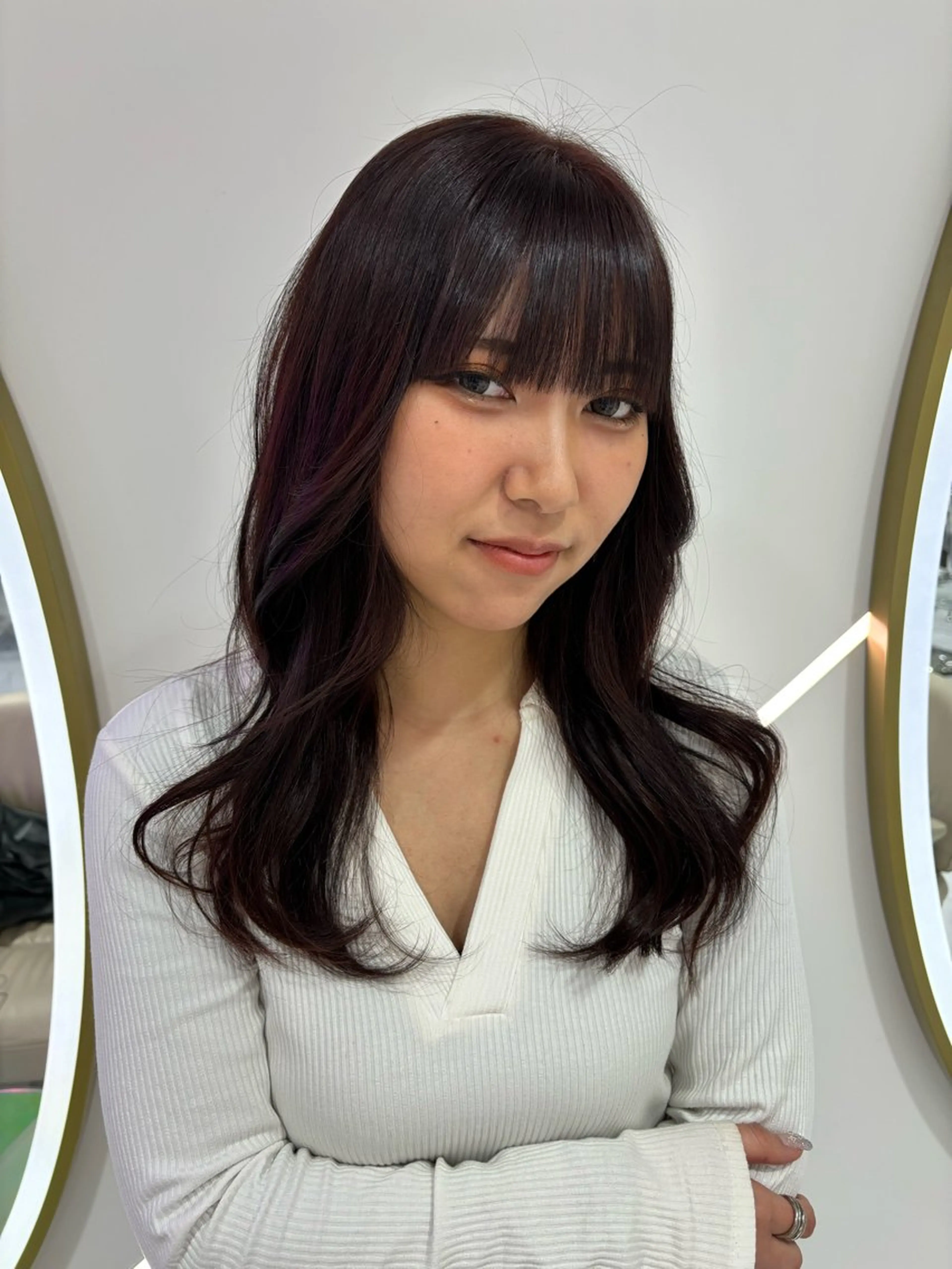 ロング カラー ブリーチ ブリーチなしカラー ピンクカラー MONA SAYAKAのヘアスタイル