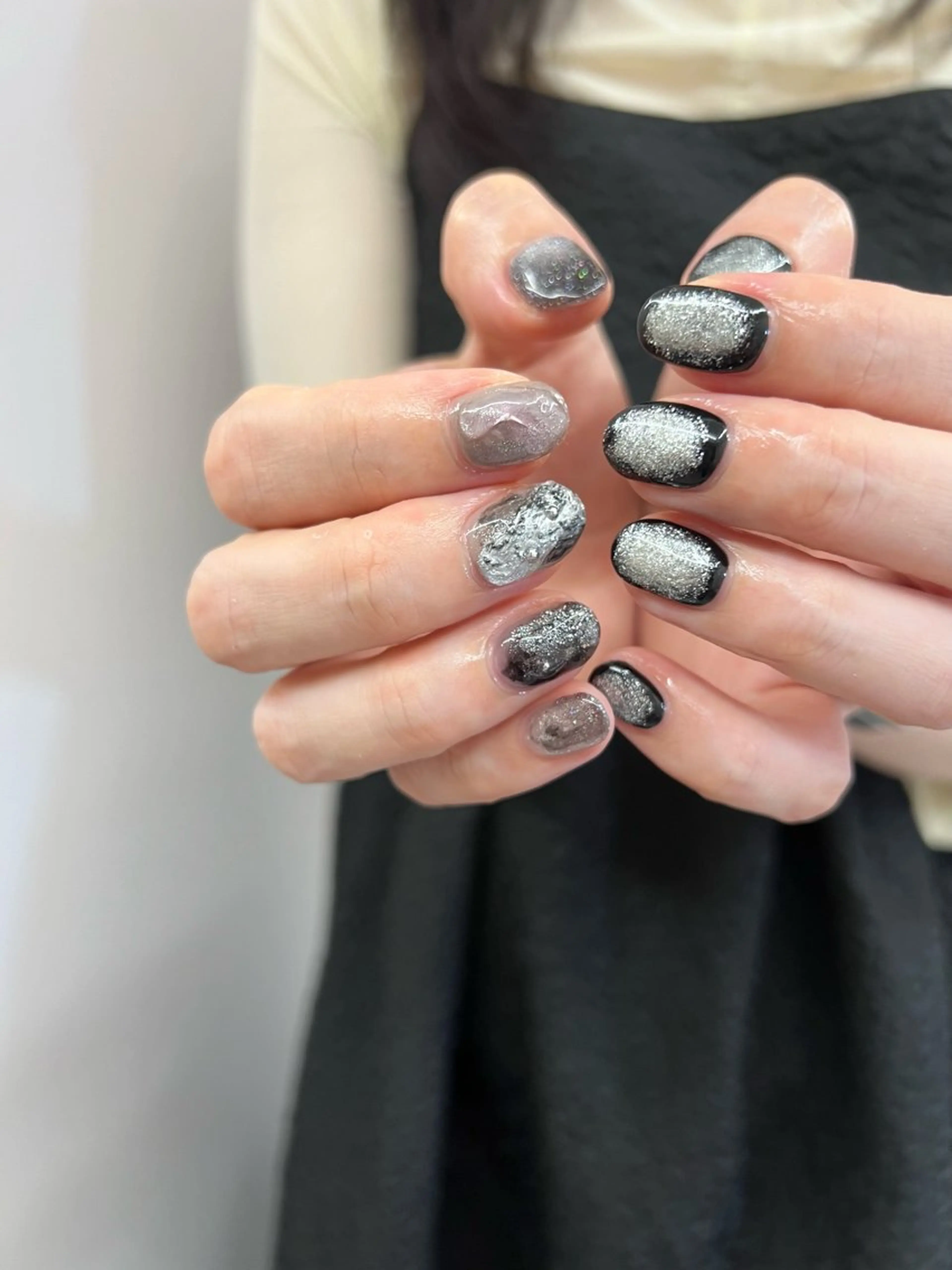 ネイル チークネイル ジェルネイル 韓国ネイル マグネットネイル ニュアンスネイル ハンドネイル ハンドケア Bana_ Nailのネイルデザイン