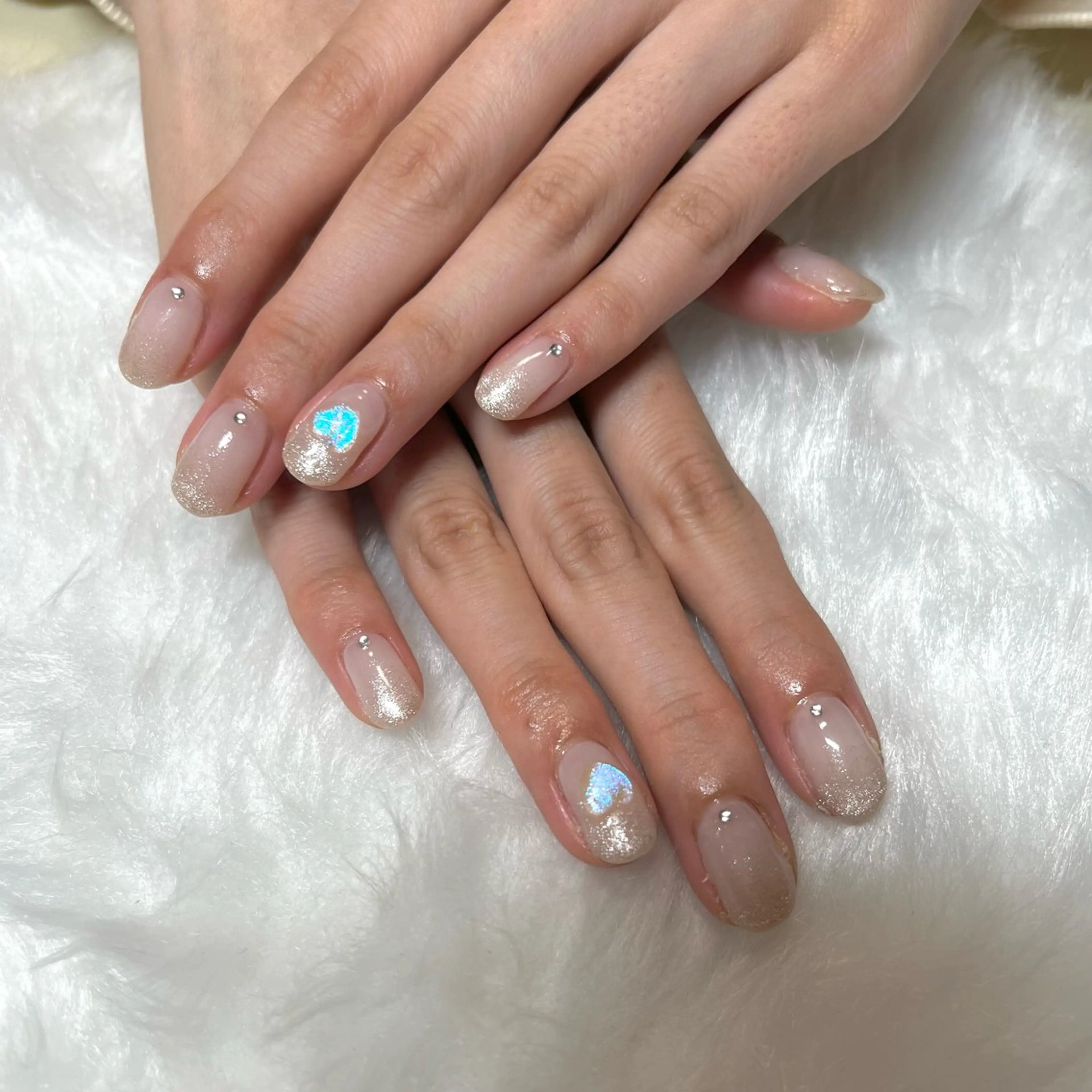 ネイル グラデーション ハート マグネットネイル ハンドネイル nail salon orchidのネイルデザイン