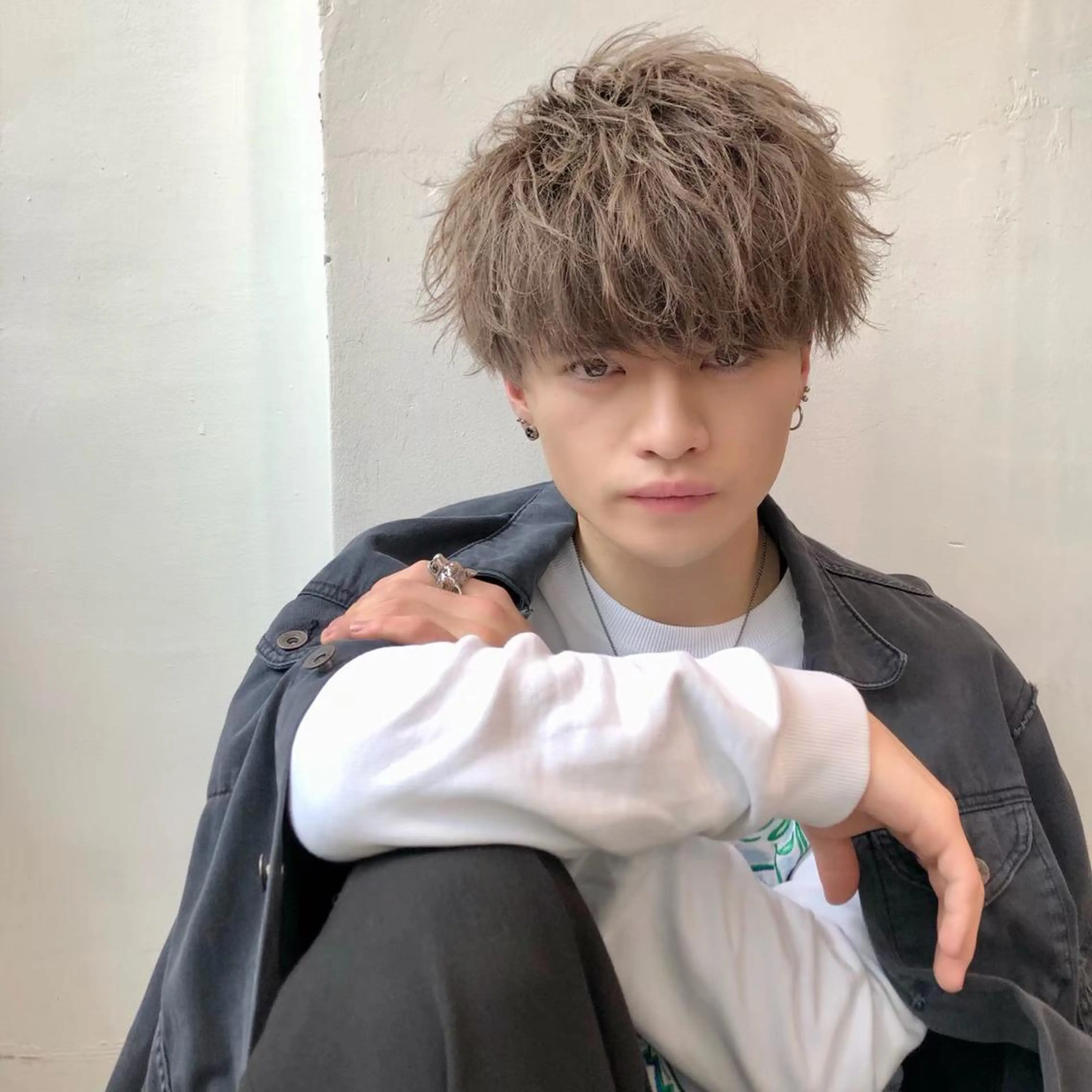 ショート カラー パーマ ヘアアレンジ メンズ キッズ 🟦ニュアンス/メン ズパーマ横浜🟦のヘアスタイル