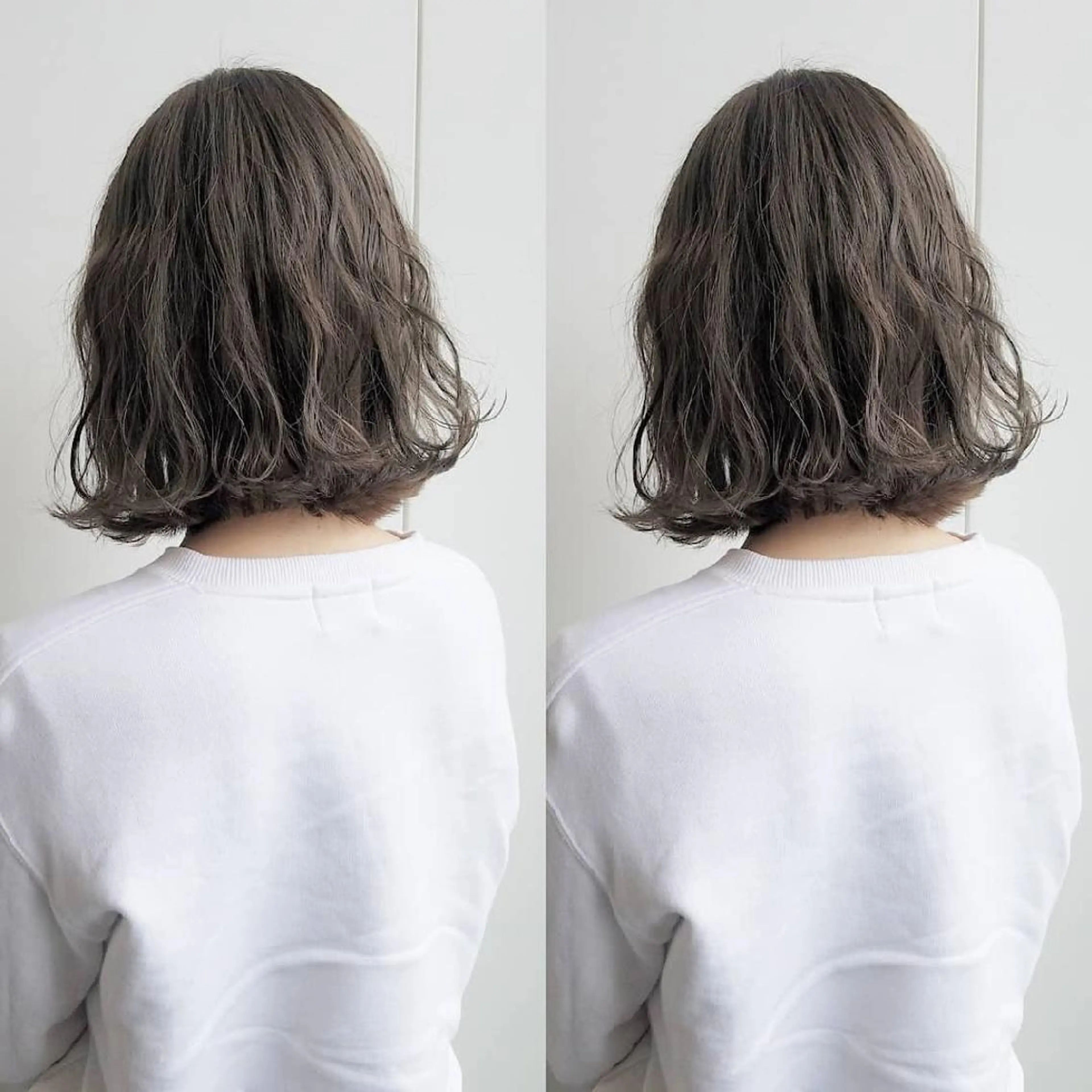 ショート カラー パーマ グレージュ ボブ ショートヘア iplus✴ まつげ、眉毛、耳つぼのマツエク・マツパデザイン