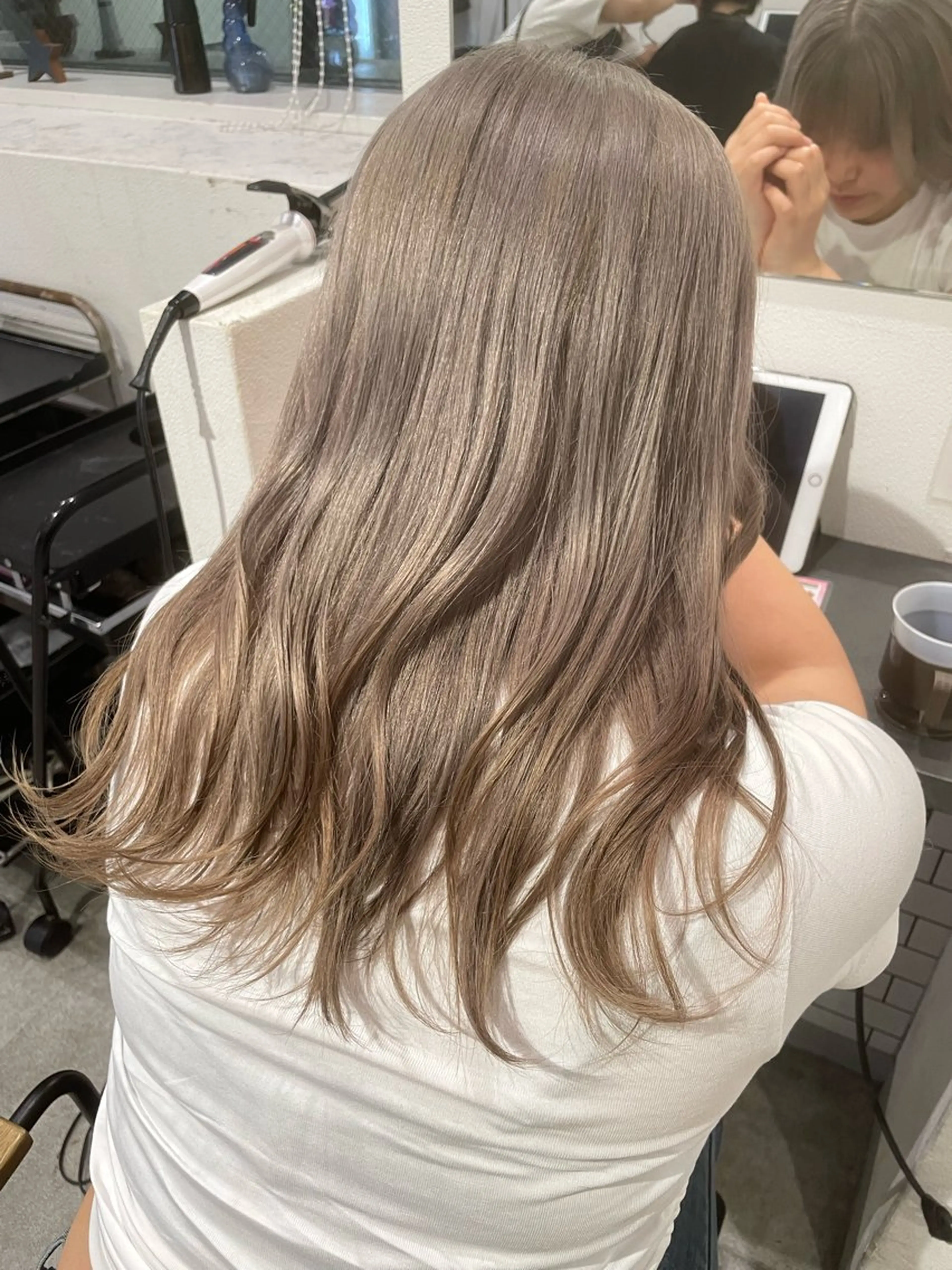 ロング カラー ベージュカラー ブリーチ ヘアカラー 京都美容師 塩のヘアスタイル