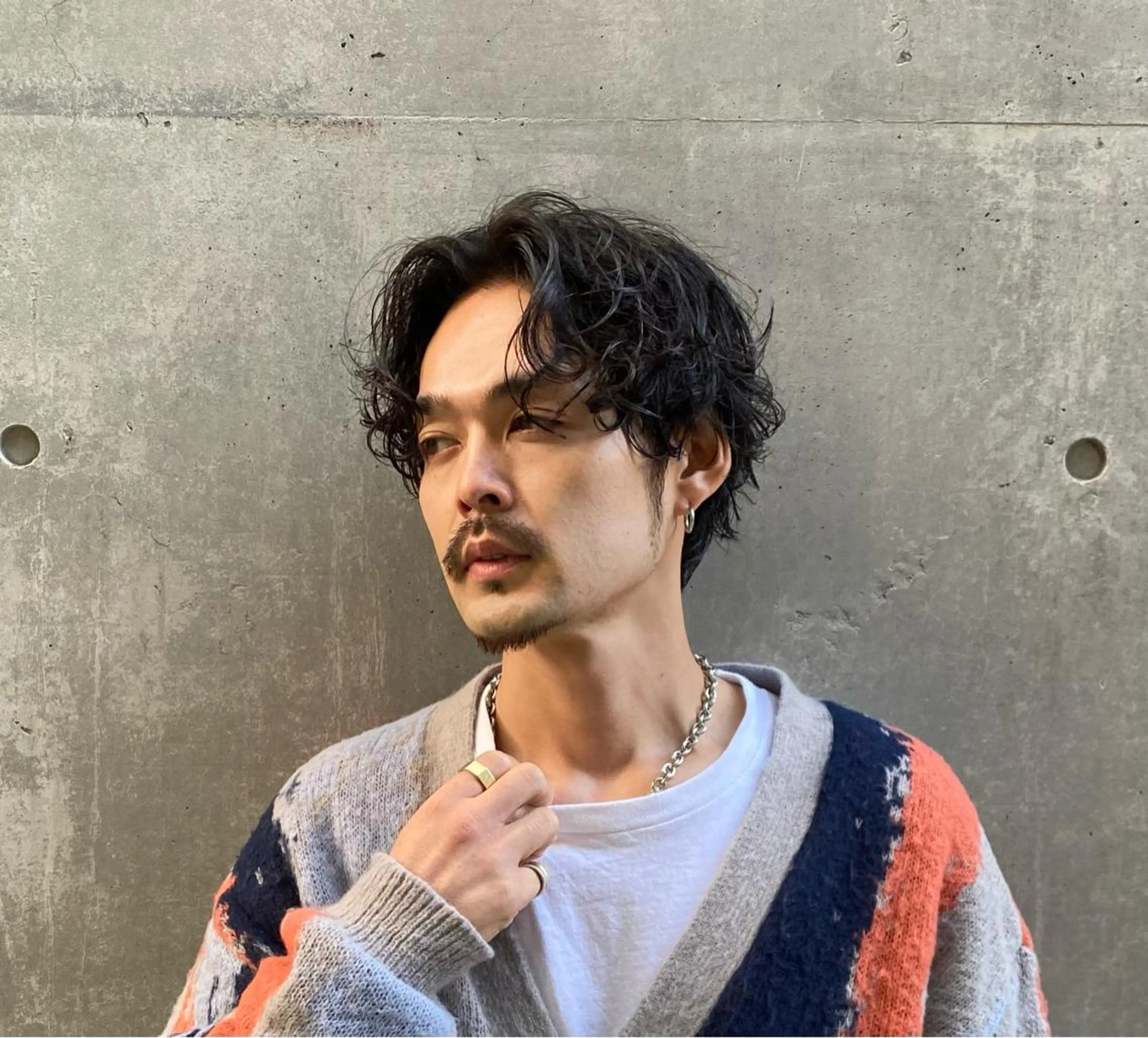 メンズ 透明感ブリーチ/ メンズパーマのヘアスタイル