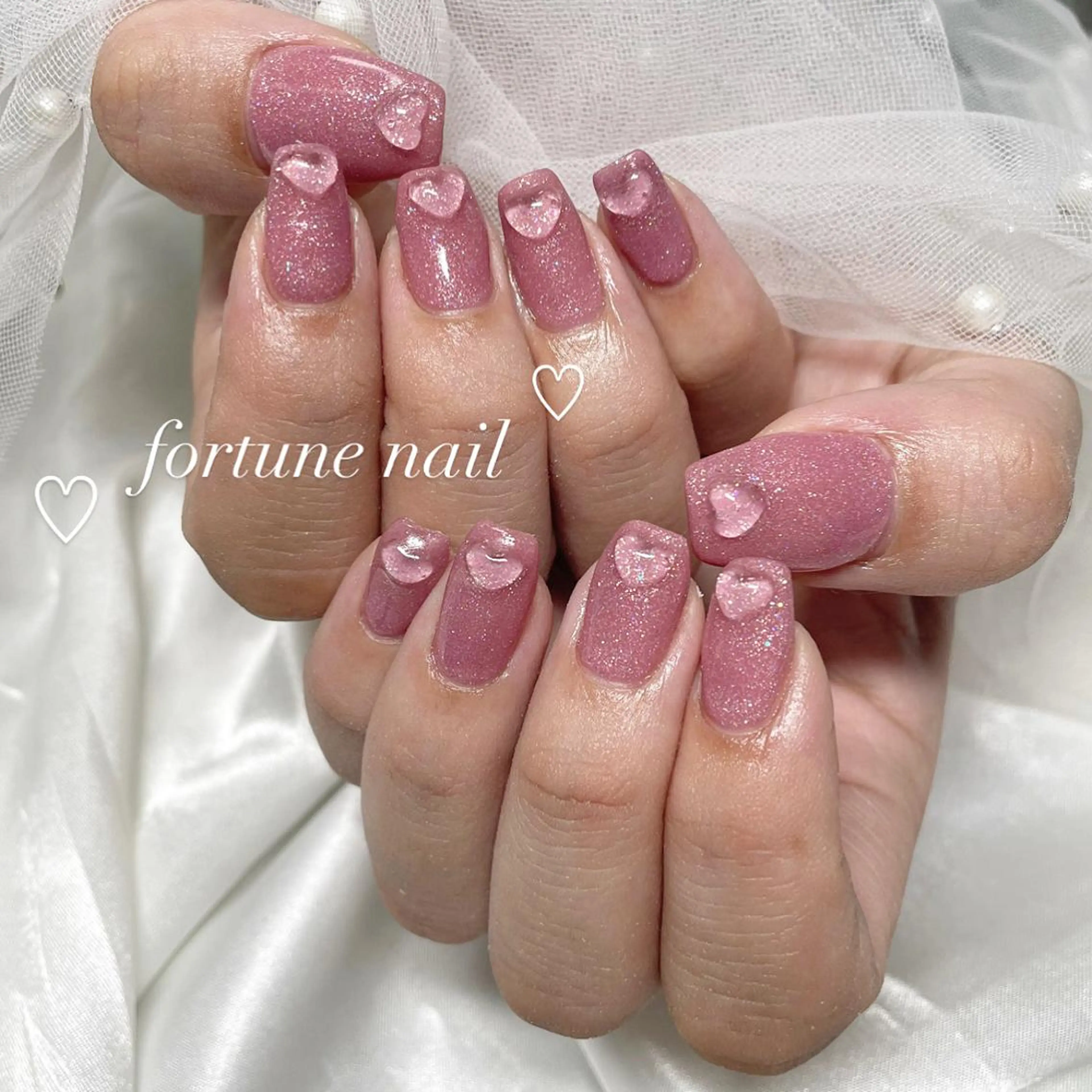 ネイル ハート パープル 春ネイル ☆saori ☆12/15空のネイルデザイン