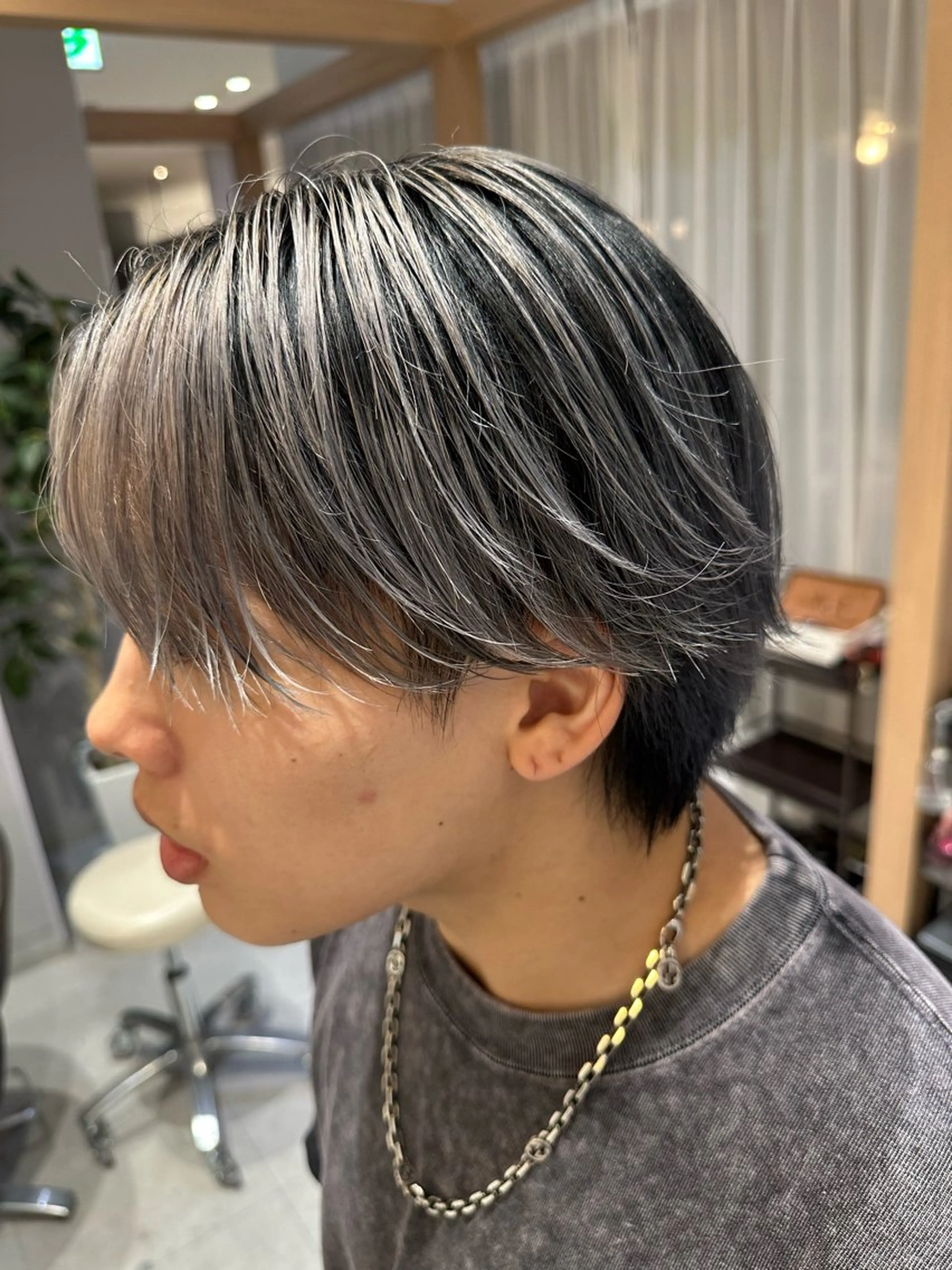 ショート カラー パーマ ヘアアレンジ メンズ キッズ メンズバレイヤージュ メンズハイライト メンズパーマ 波巻きパーマ バレイヤージュ Chere rosso 金剛店所属・メンズカット/パーマ 指名率1位北野豊彦のヘアスタイル